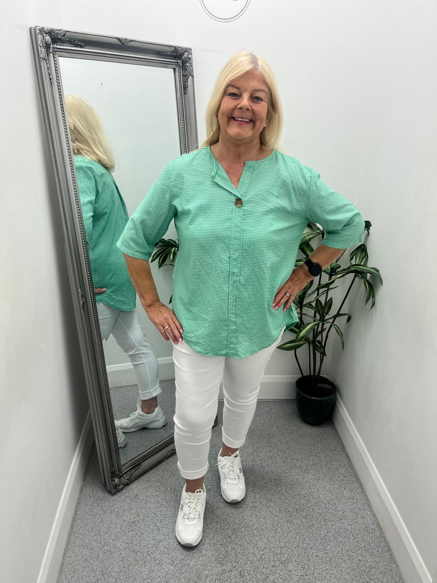 Gingham Button Front Shirt in 6 colours