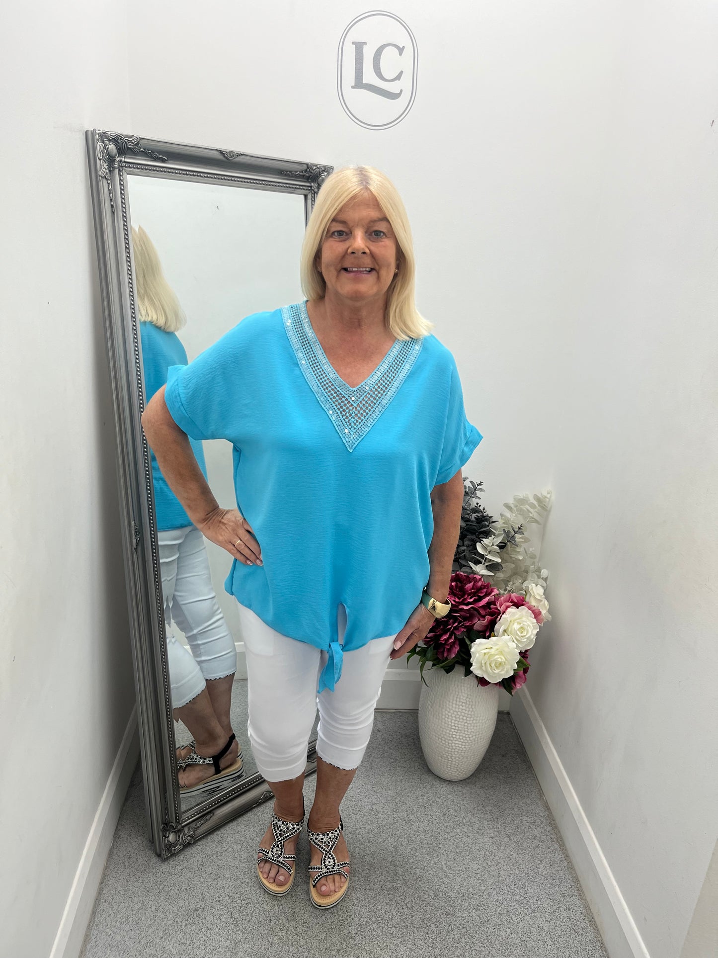Sequins V Neck Top in 9 colours