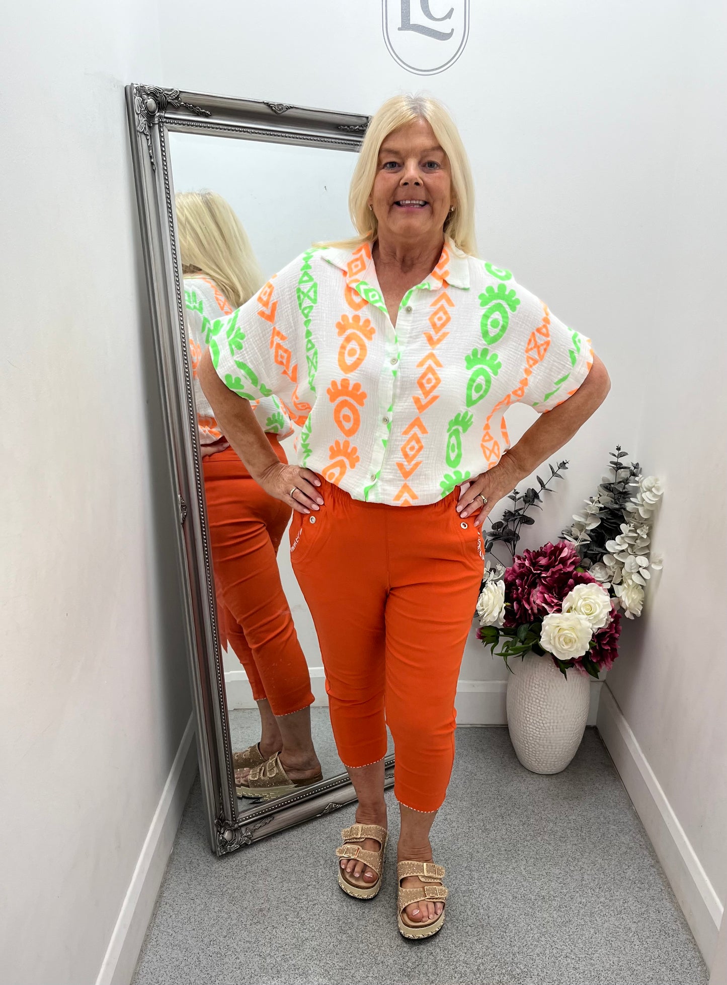 3/4 Trousers with printed Turn Up in 9 colours