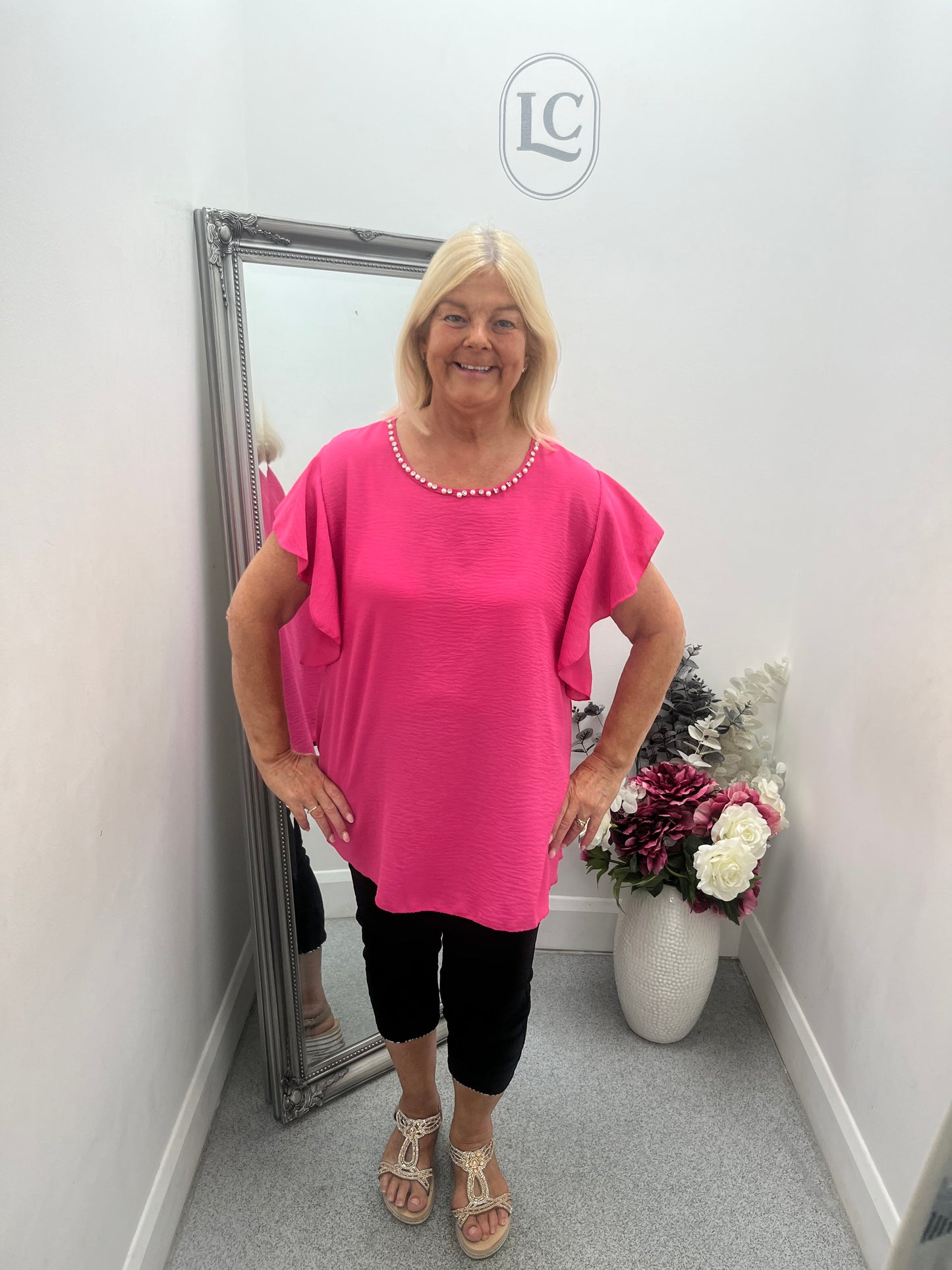 Embellished Neckline Top