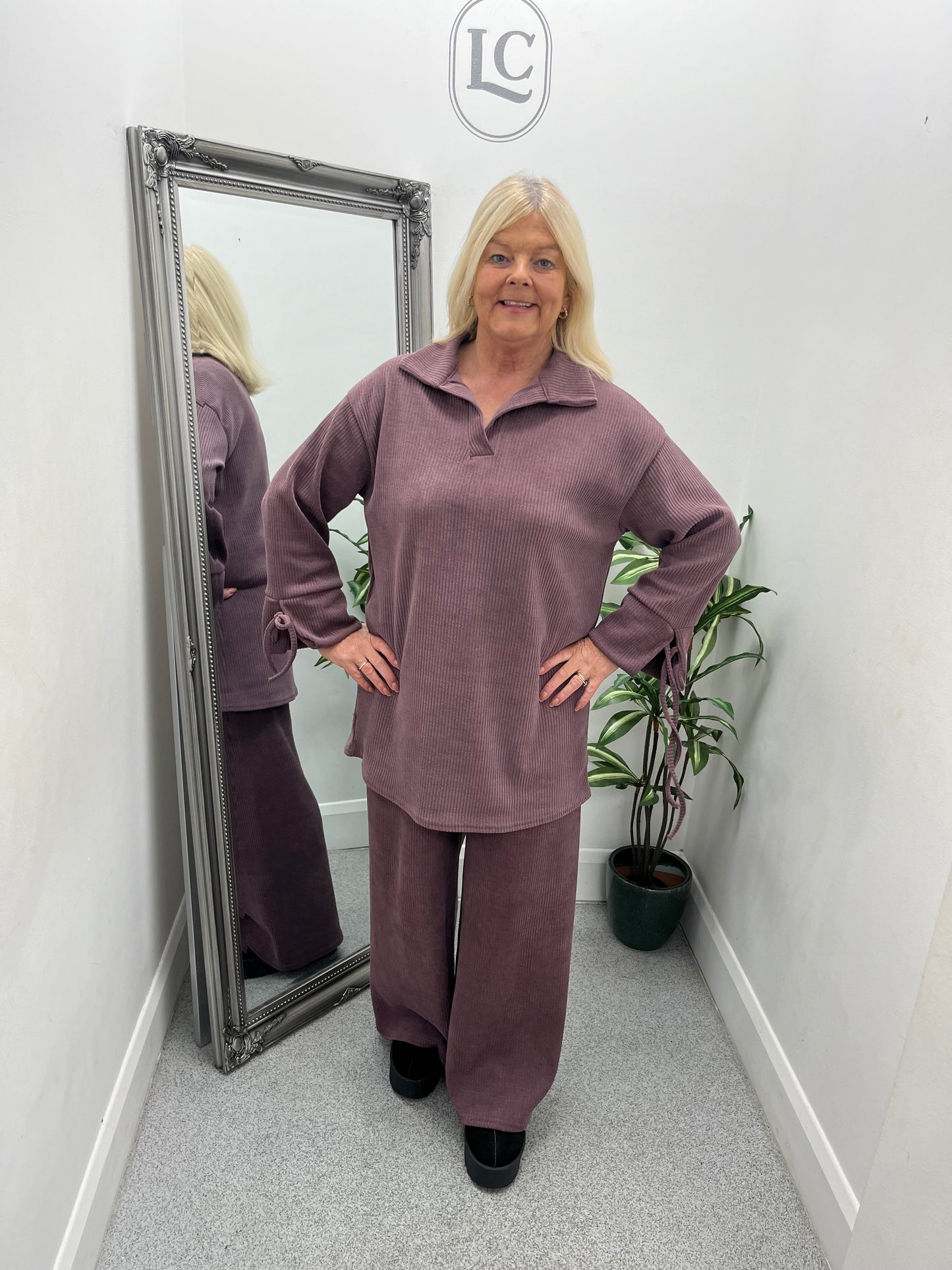 Oversize Rib Collar Co Ord