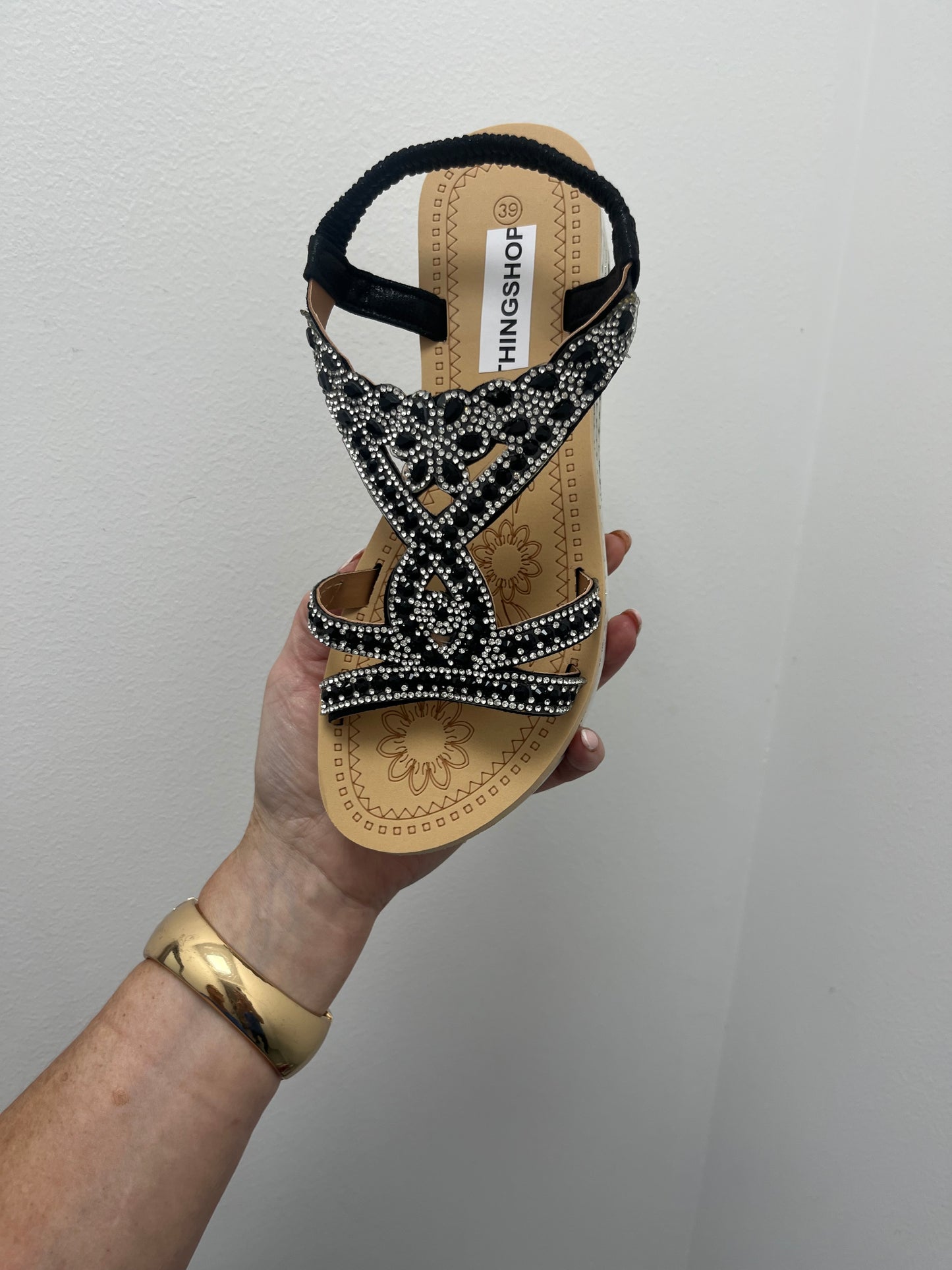 Black Embellished Sandal