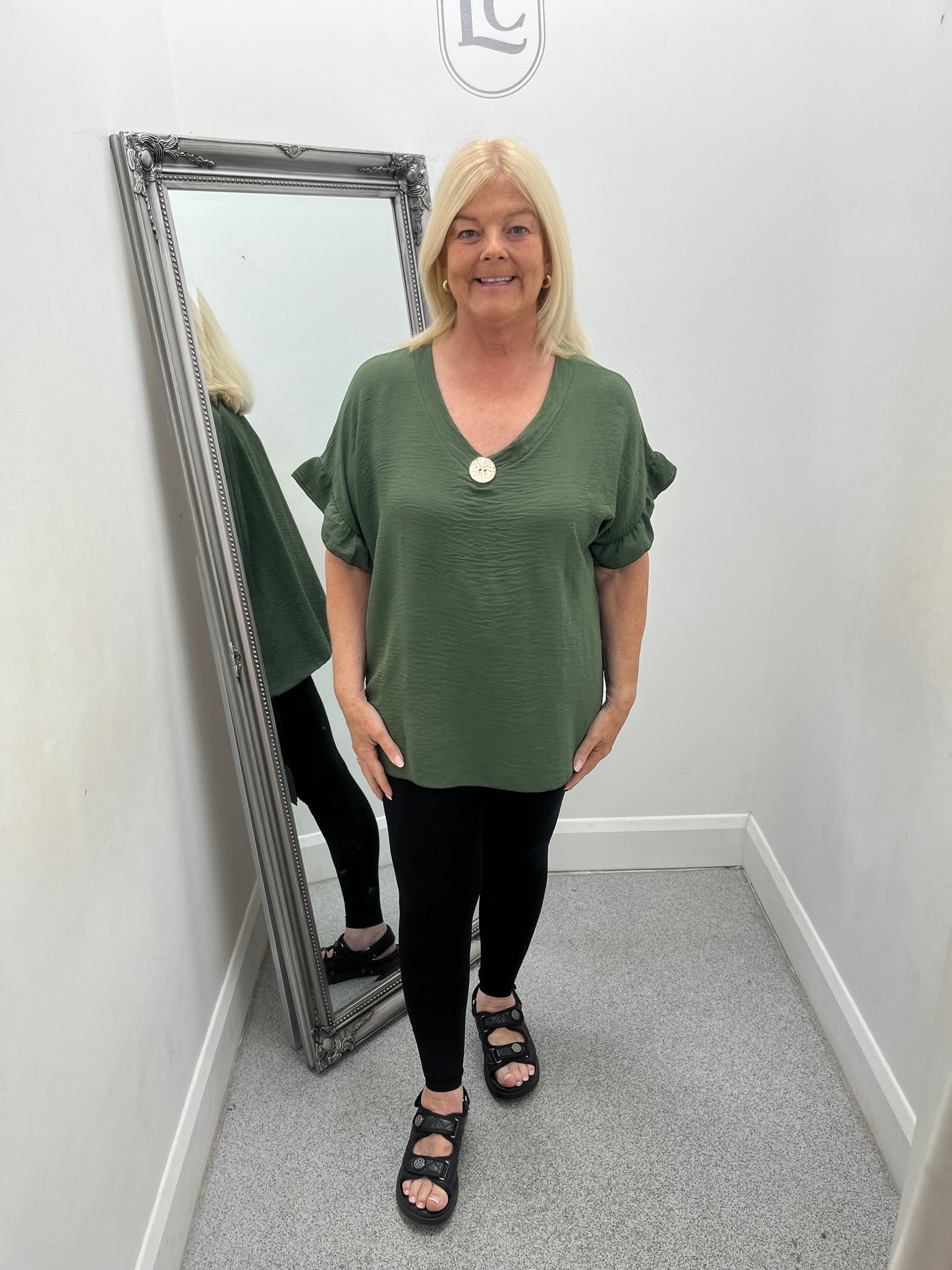V Neck Button Top in 8 colours