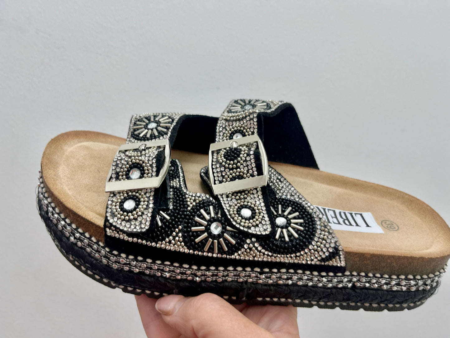Black Embellished Sandal