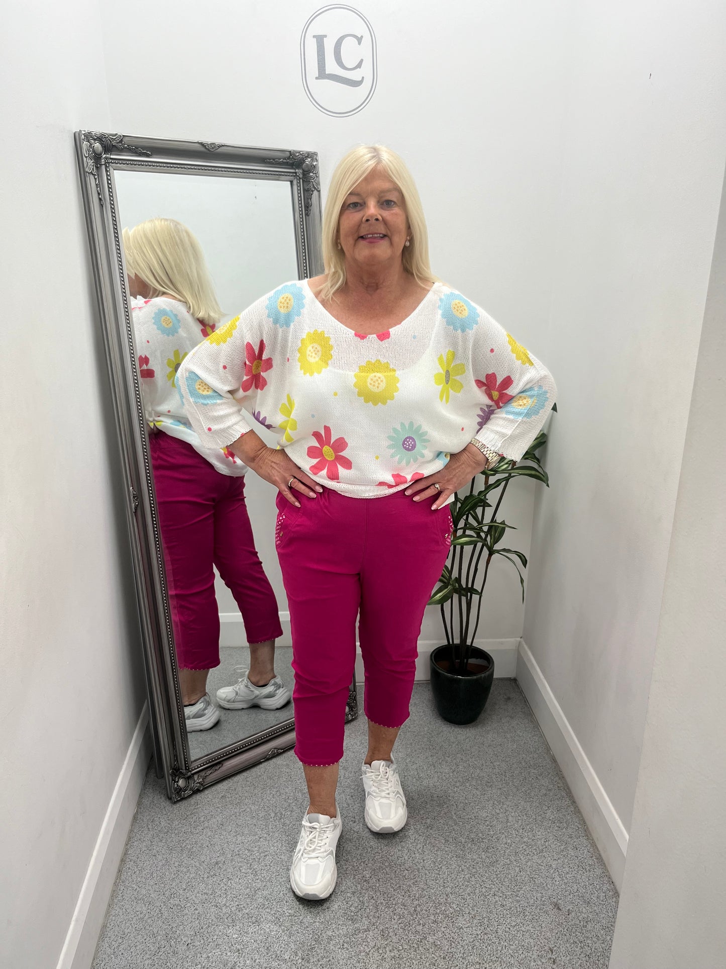 3/4 Trousers with printed Turn Up in 9 colours