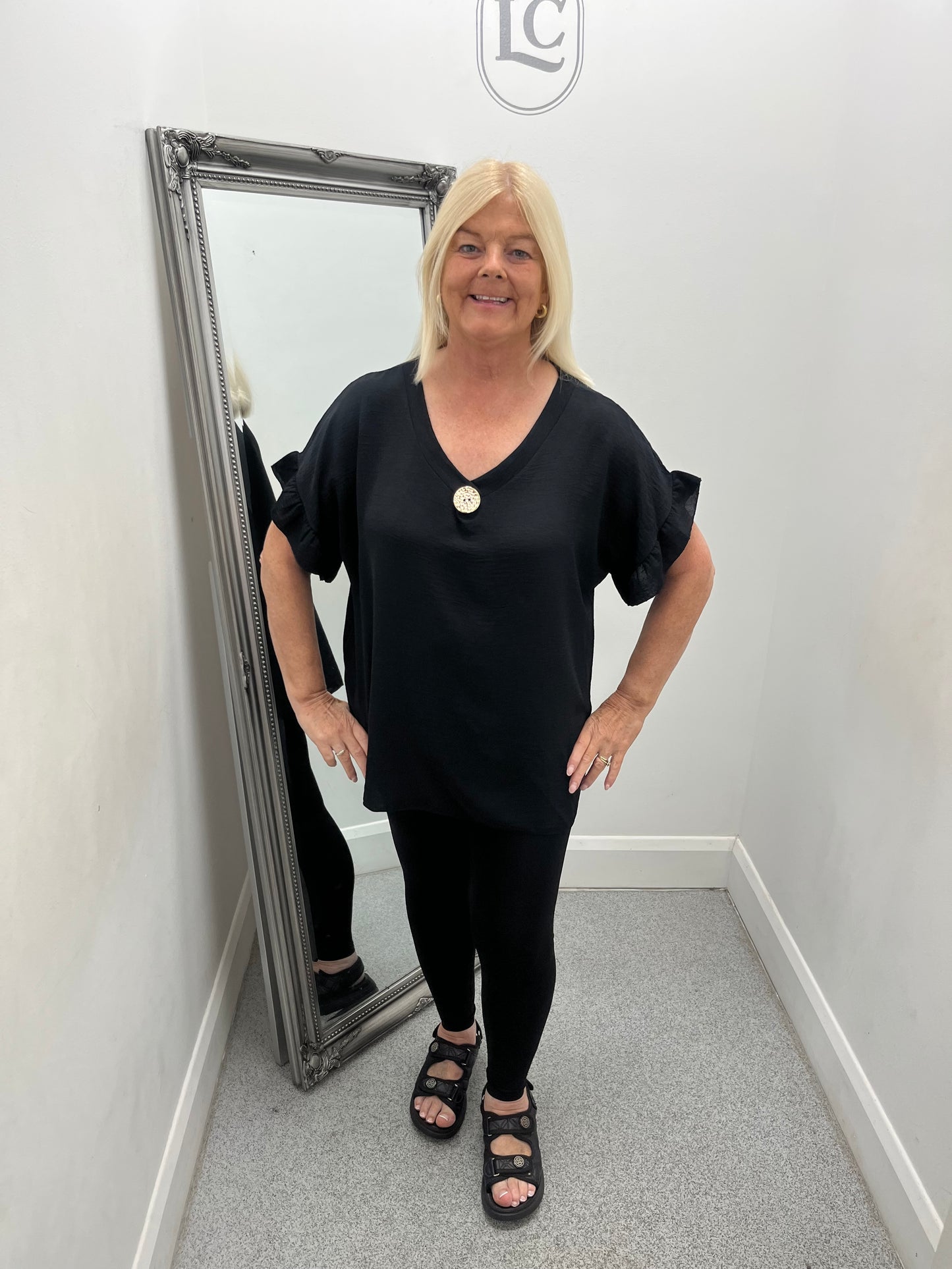 V Neck Button Top in 8 colours