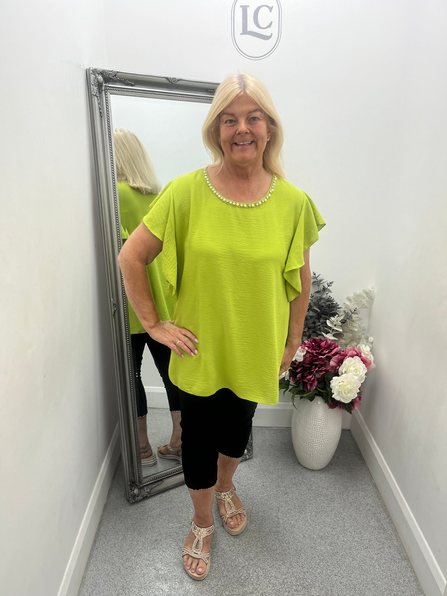 Embellished Neckline Top