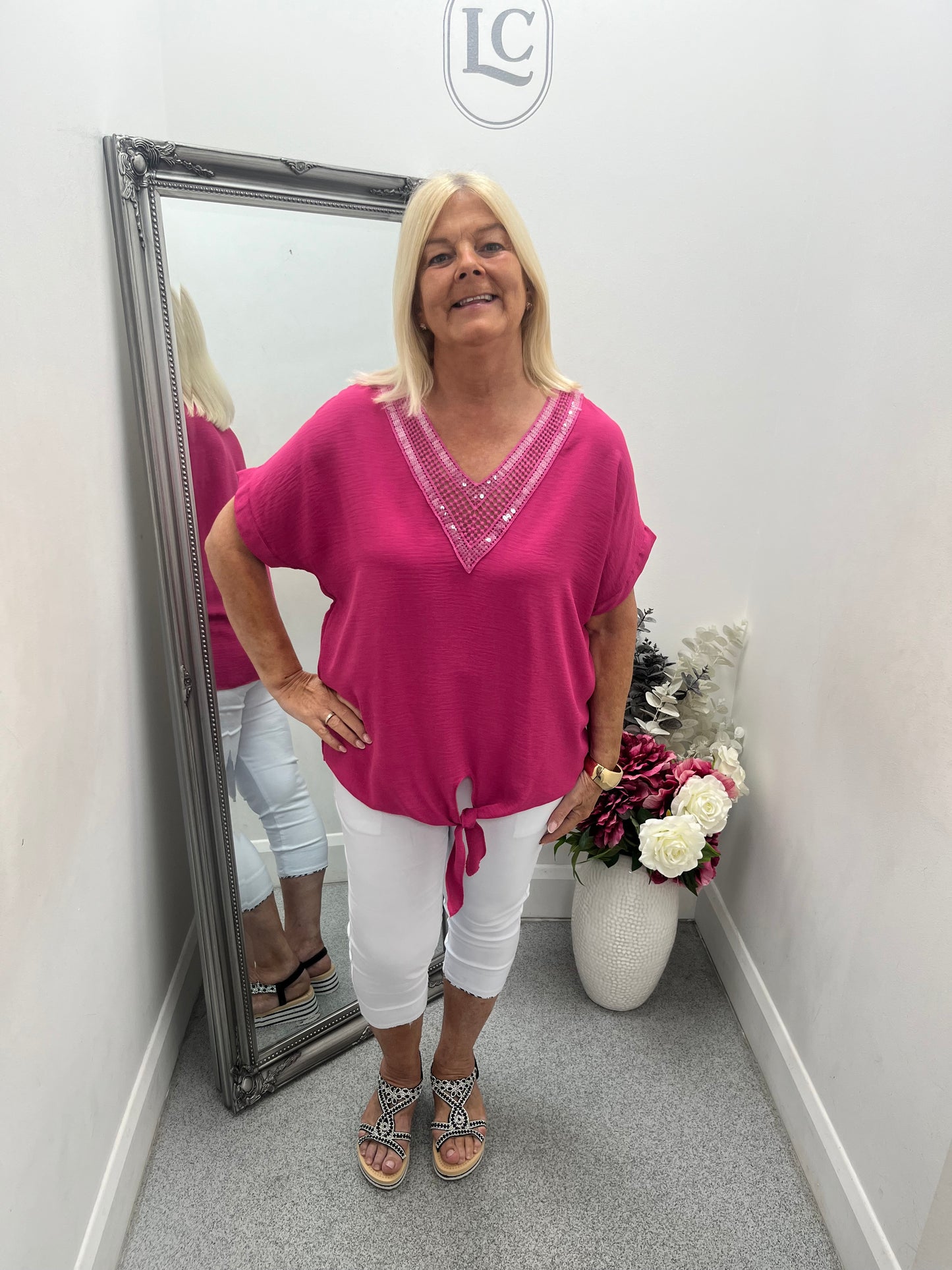 Sequins V Neck Top in 9 colours