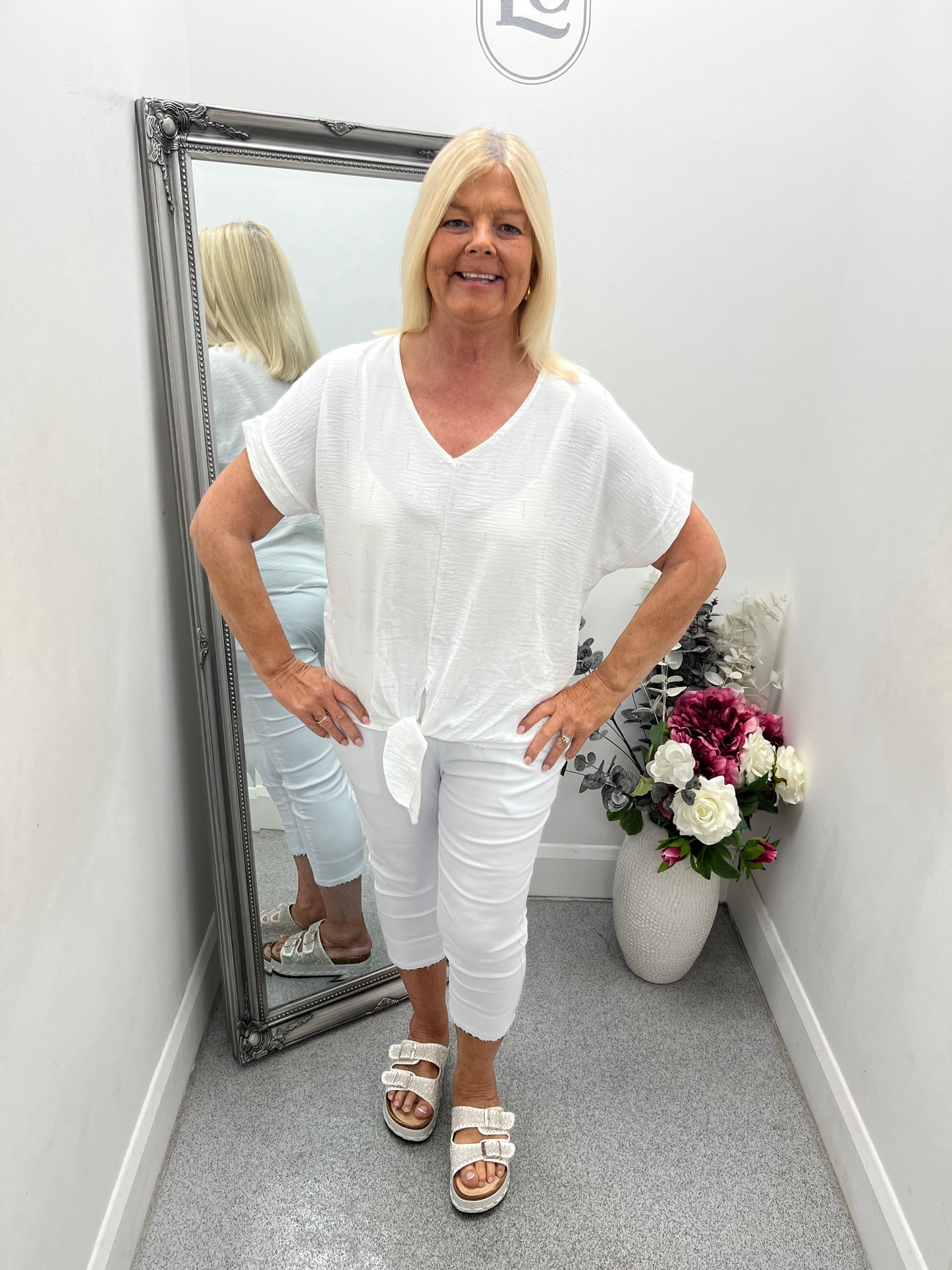 V Neck Tie Front Top in 8 colours