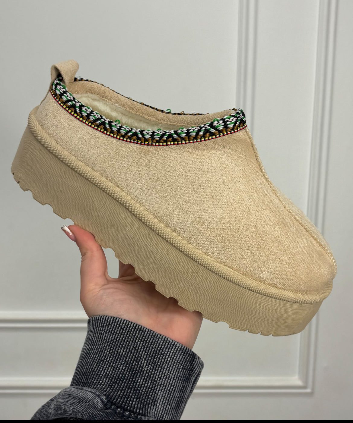 Faux Suede Platform Slider 4 colours