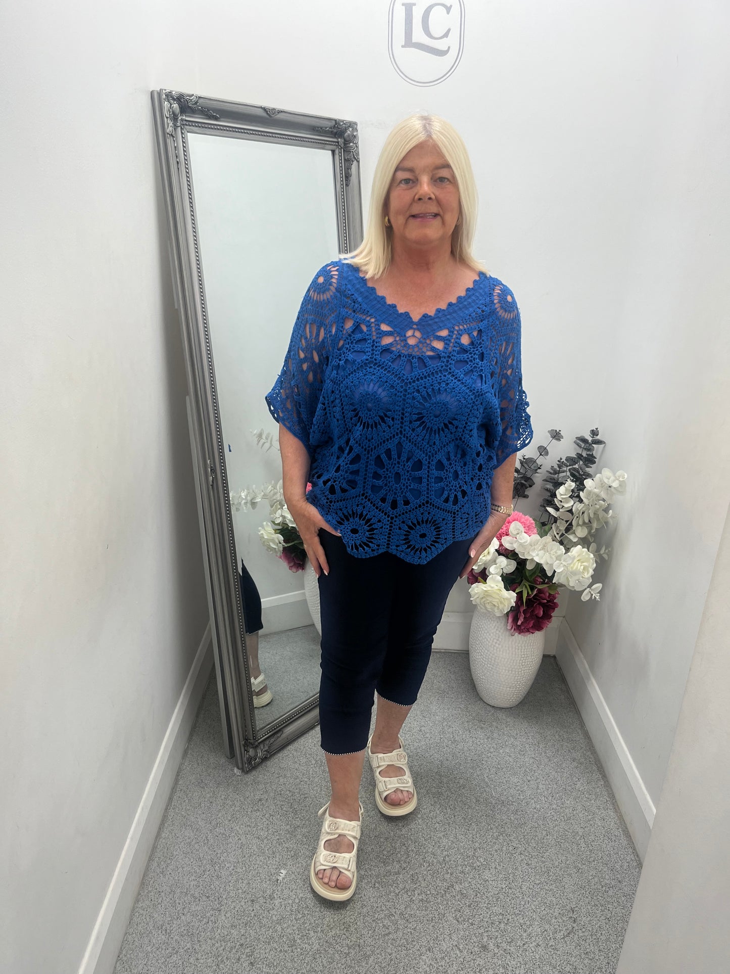 Tina Crotchet in royal blue