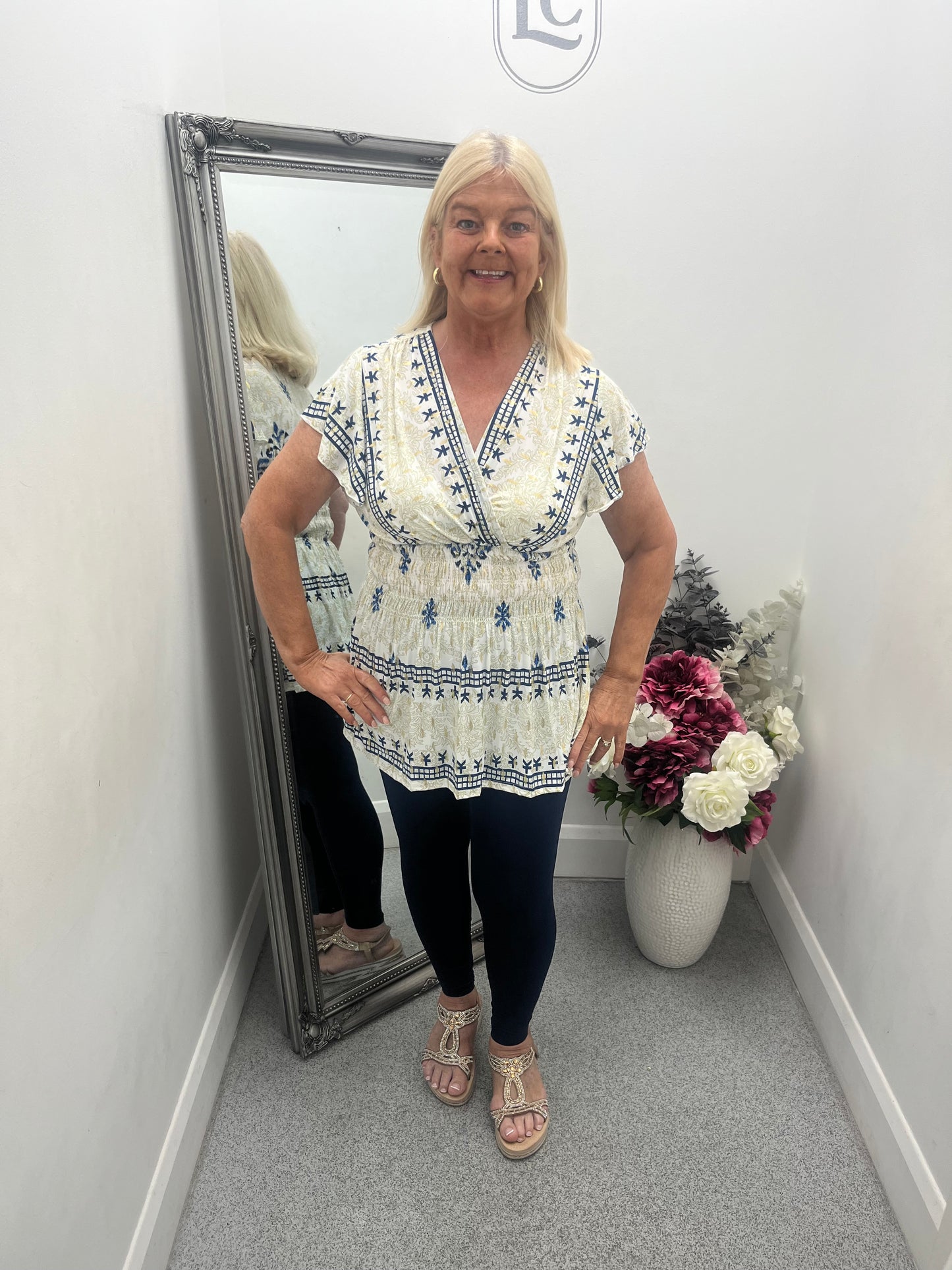 Border Print Top