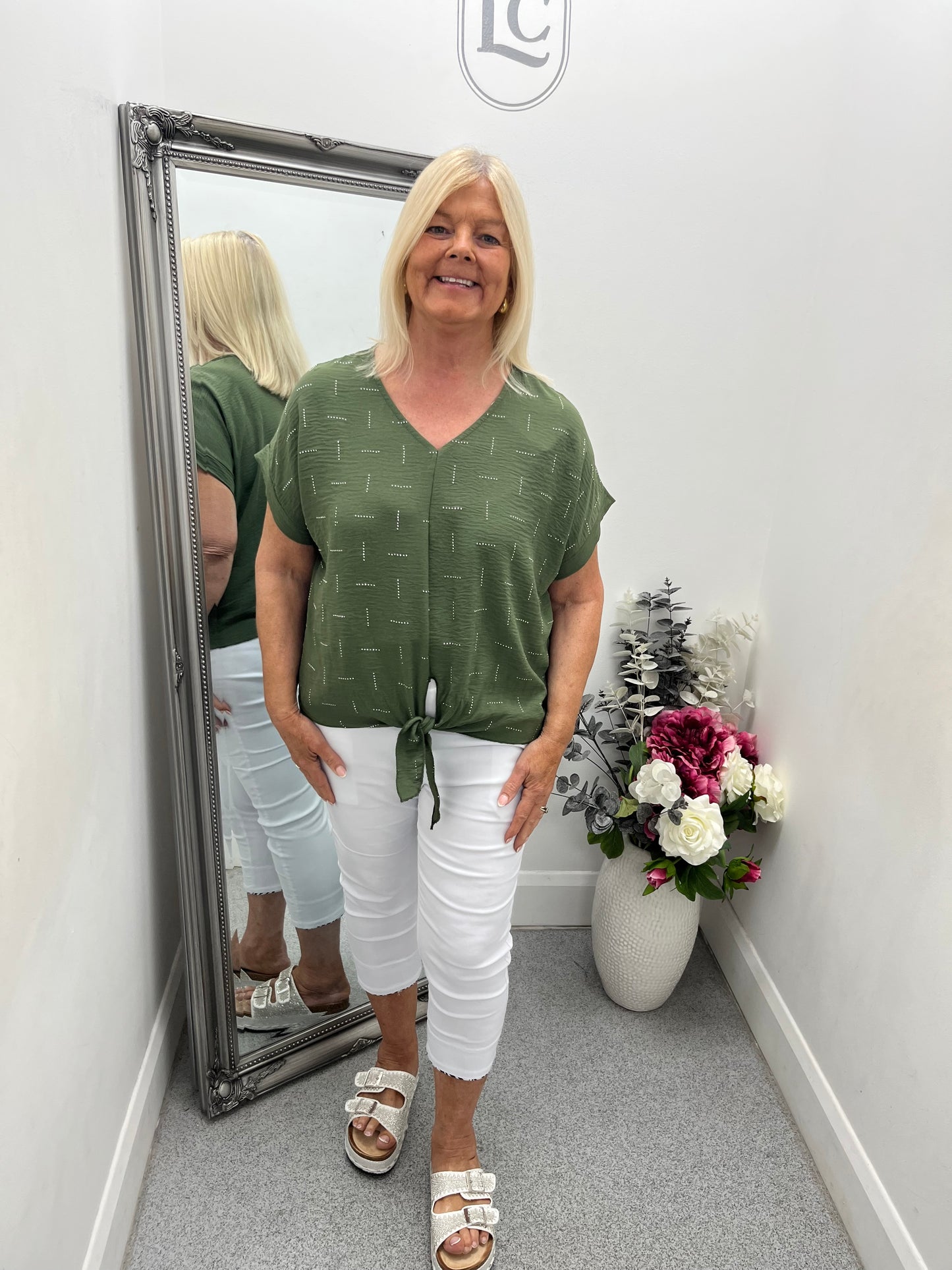 V Neck Tie Front Top in 8 colours