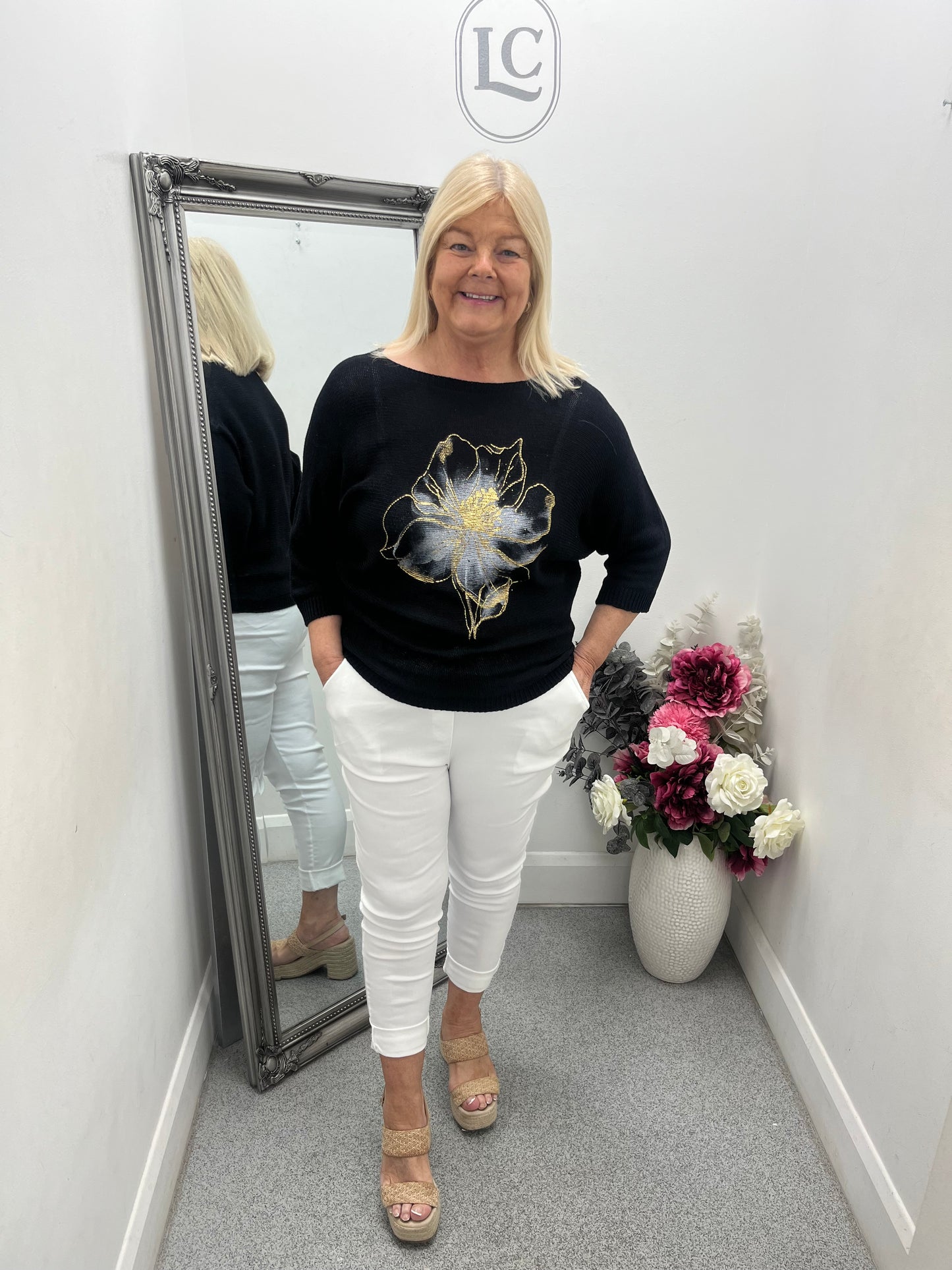 Linda Flower Print Jumper in 8 colours