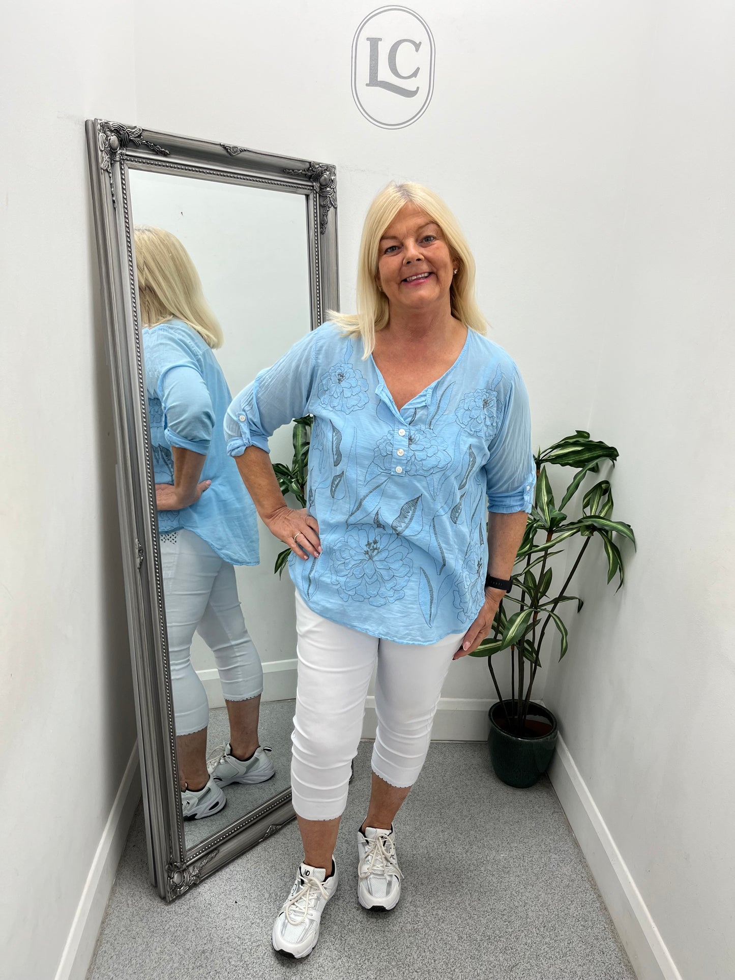 Embroidered Front Twin Set