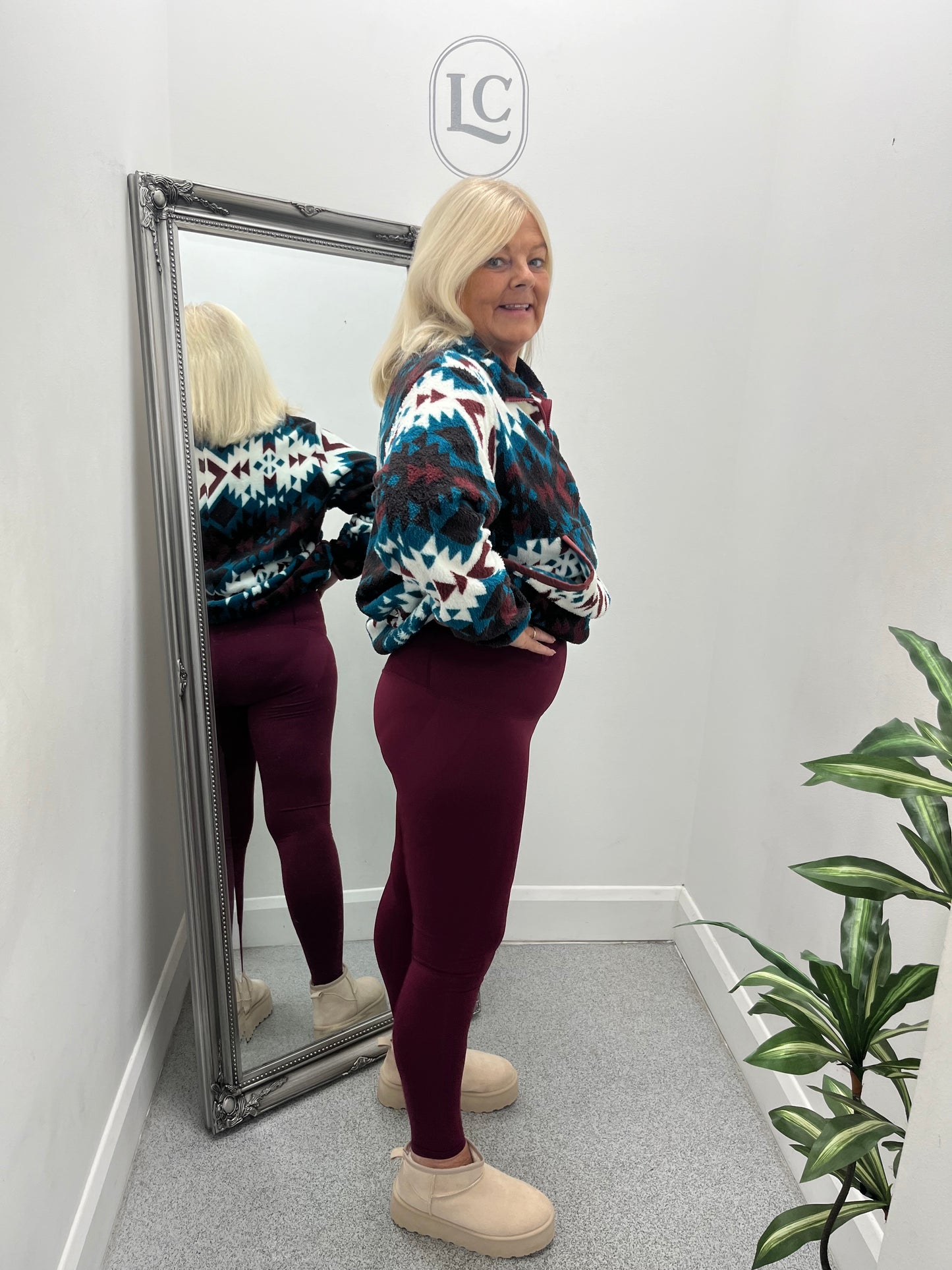 Magenta High Waist Stretch Leggings