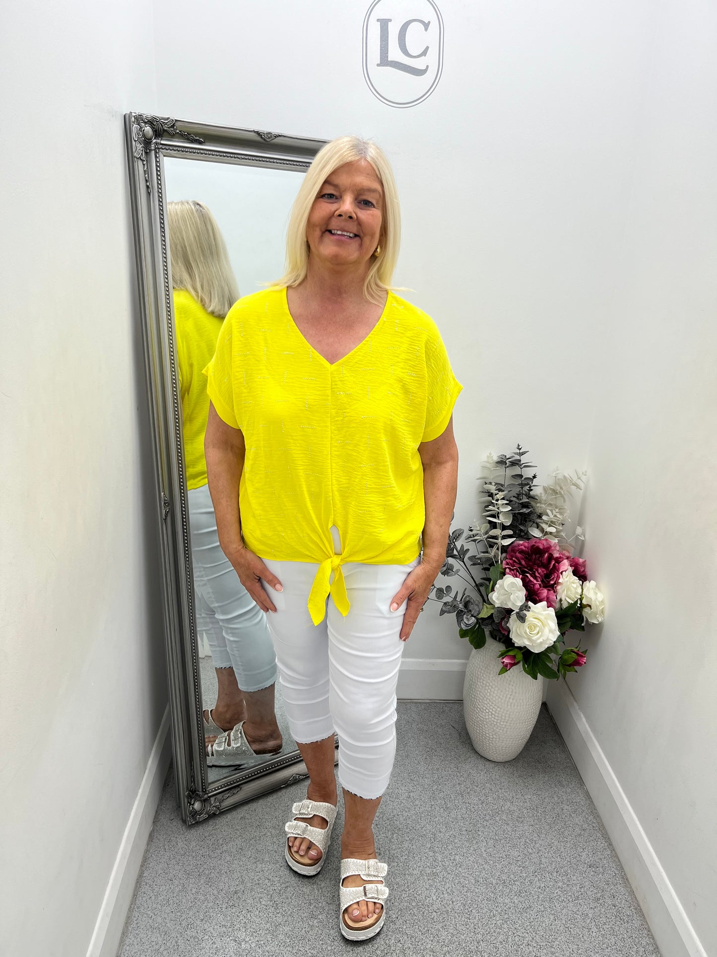 V Neck Tie Front Top in 8 colours