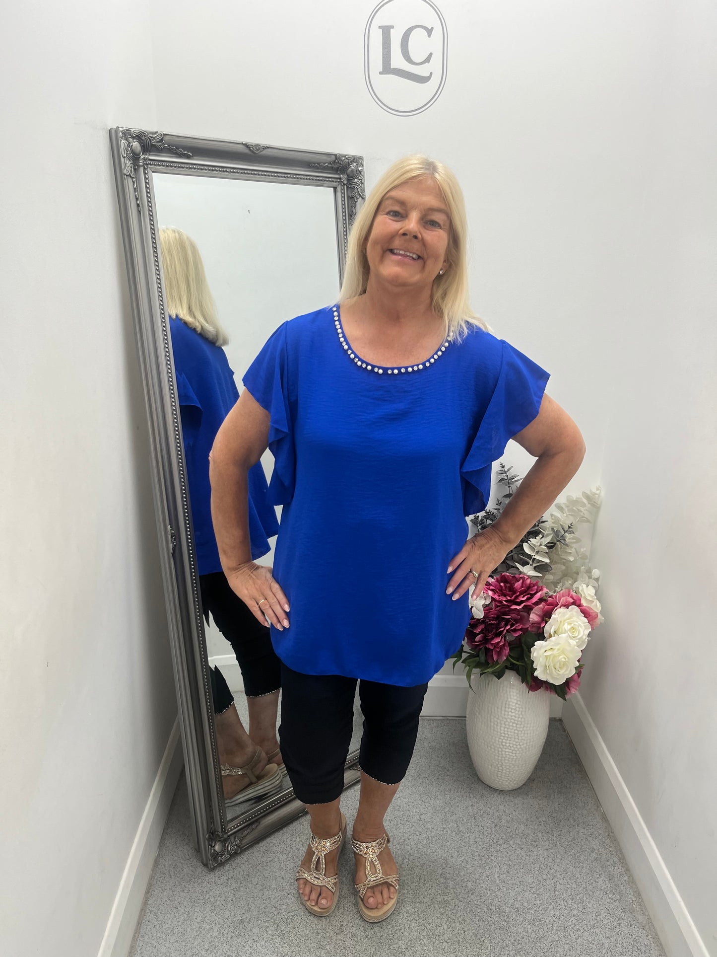 Embellished Neckline Top