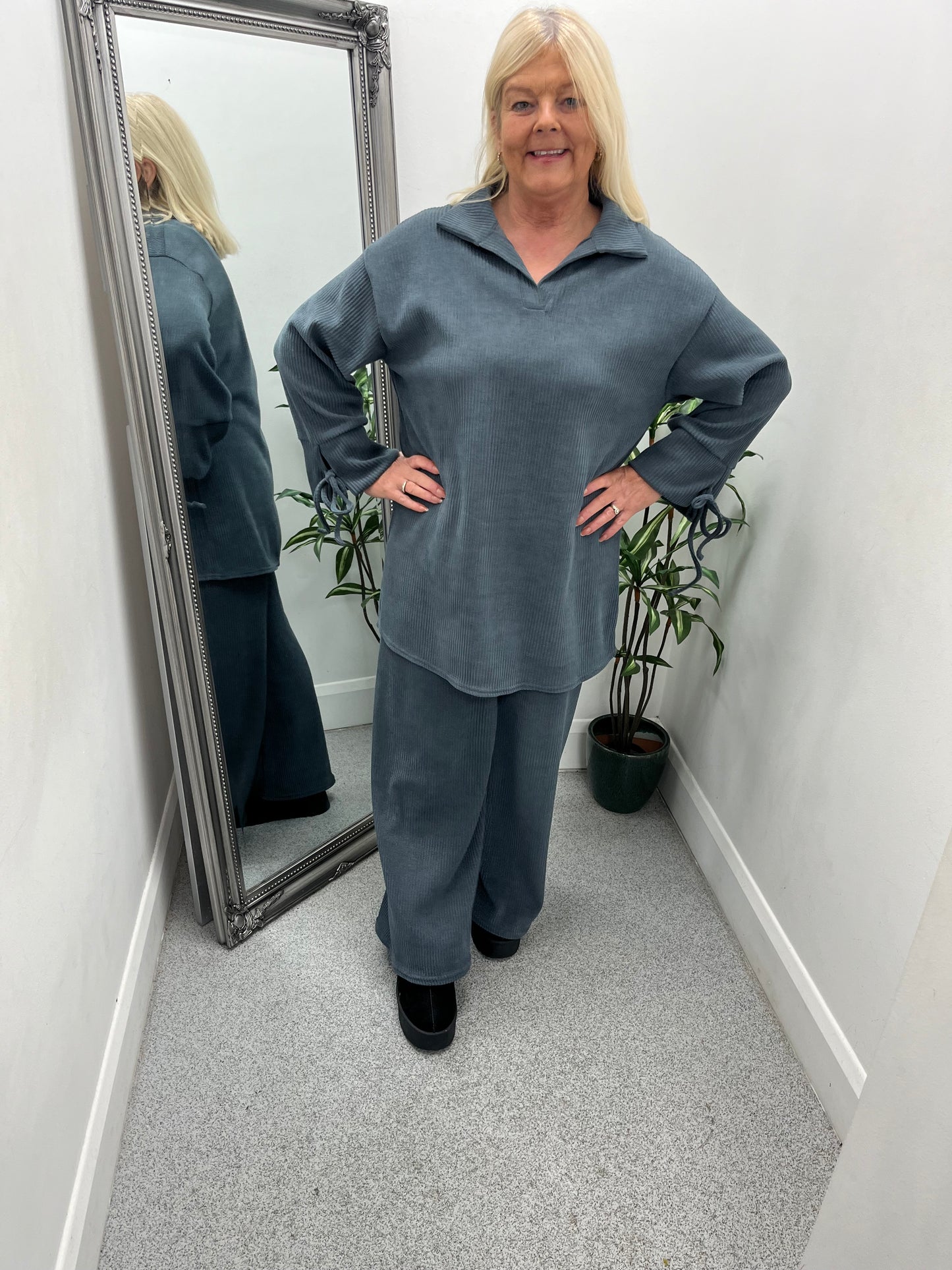Oversize Rib Collar Co Ord