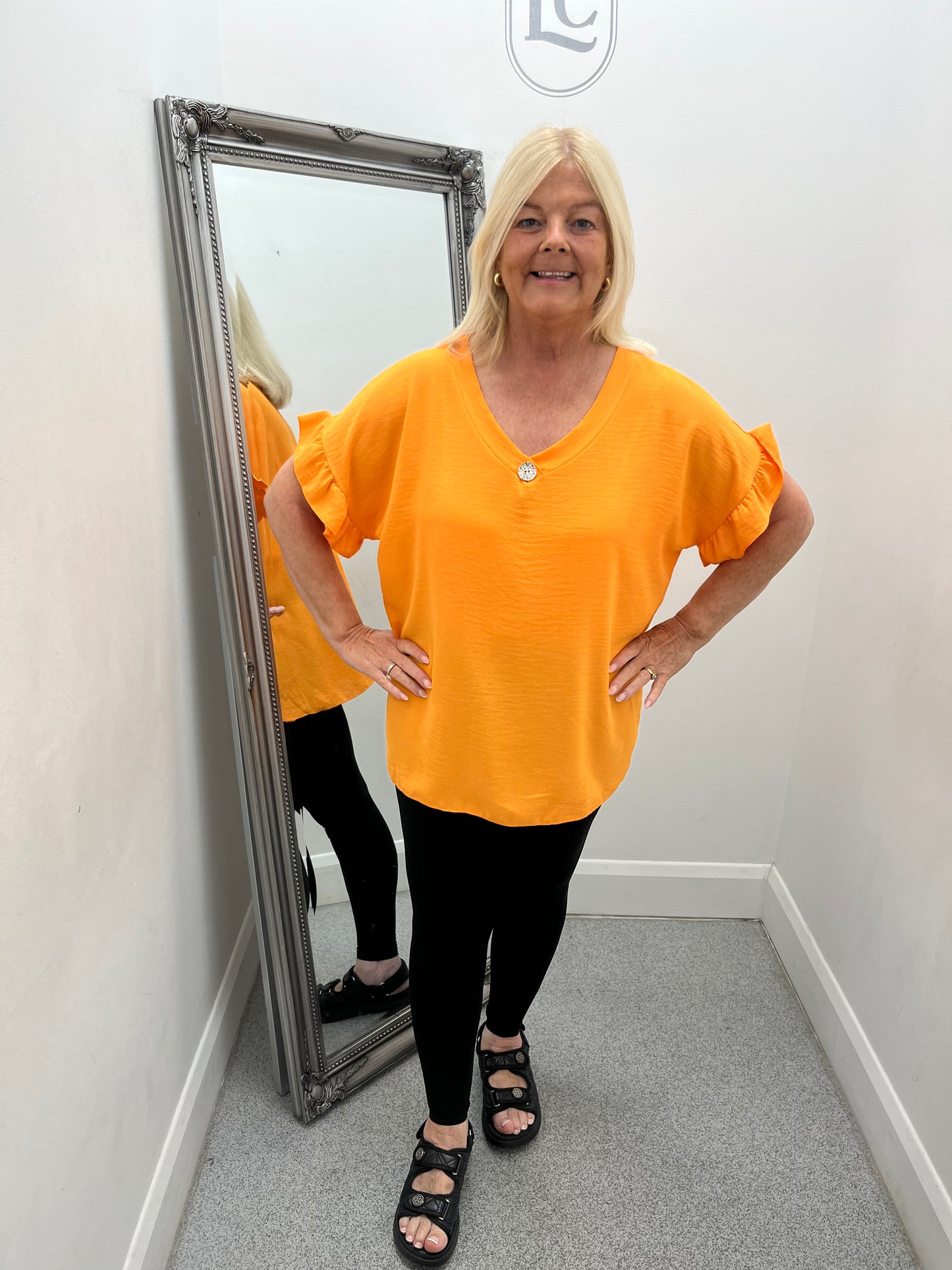 V Neck Button Top in 8 colours