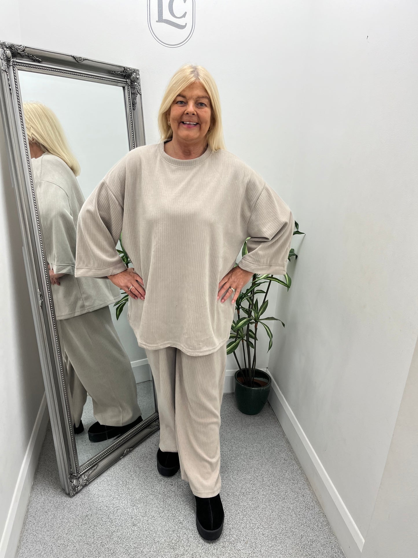 Oversize Rib Cord Trouser Set