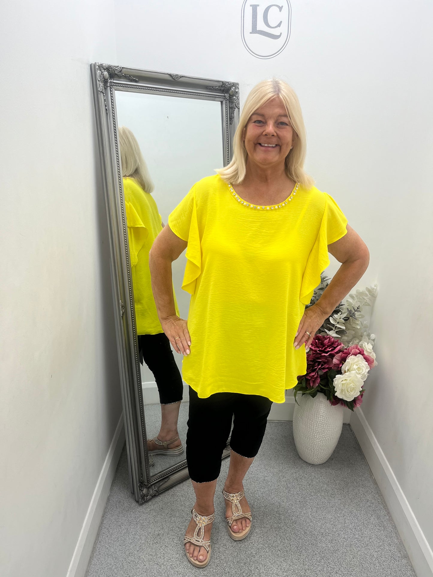 Embellished Neckline Top