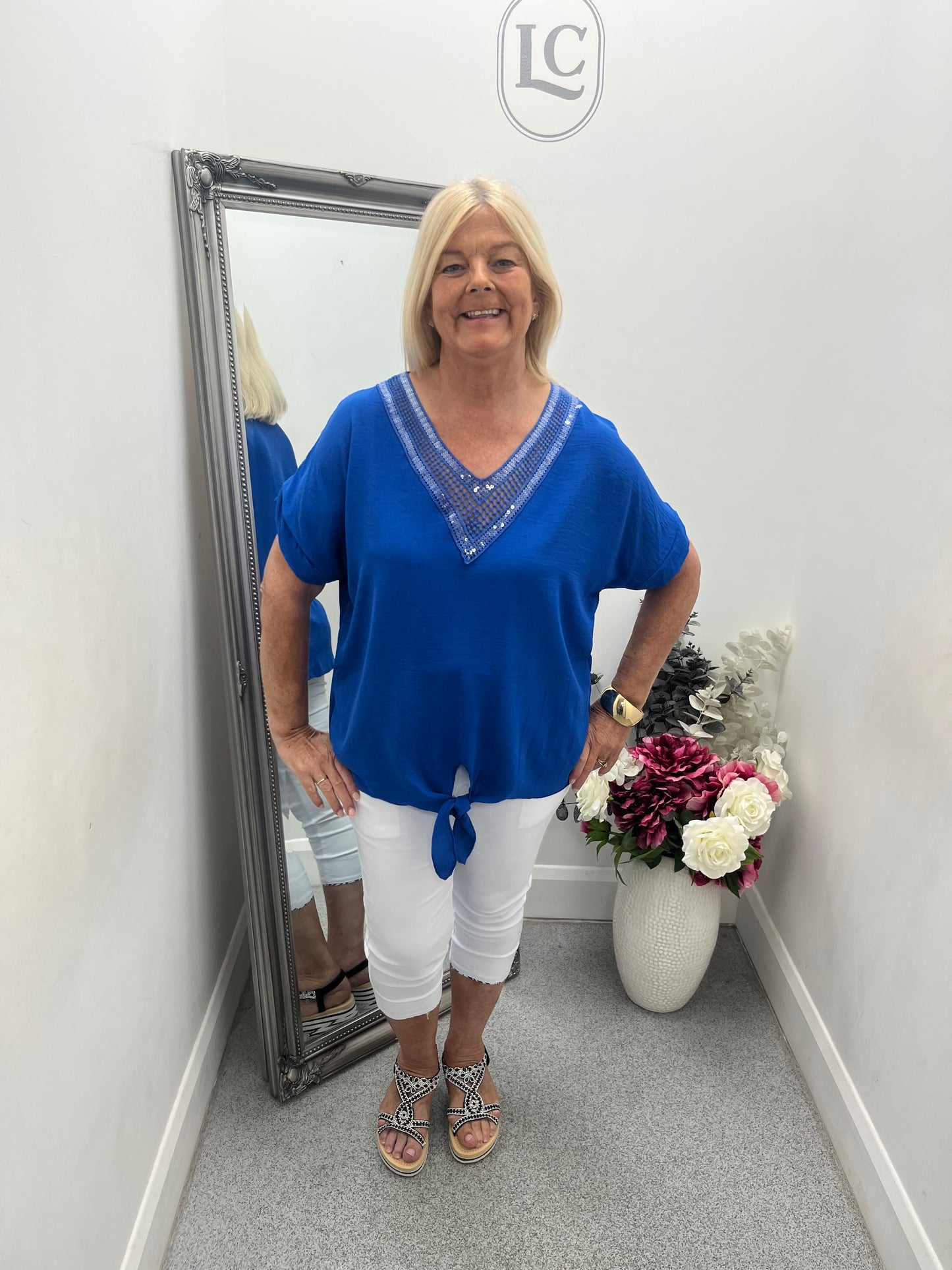 Sequins V Neck Top in 9 colours