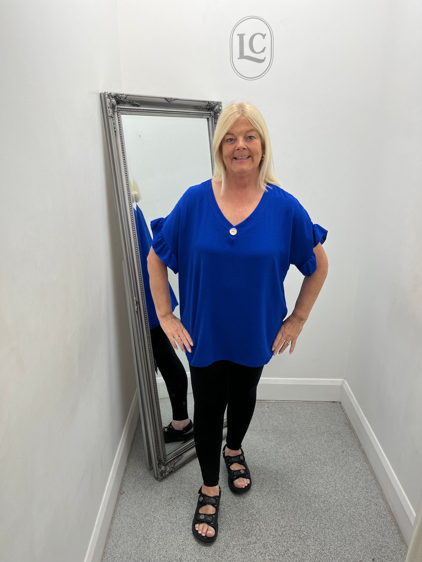 V Neck Button Top in 8 colours