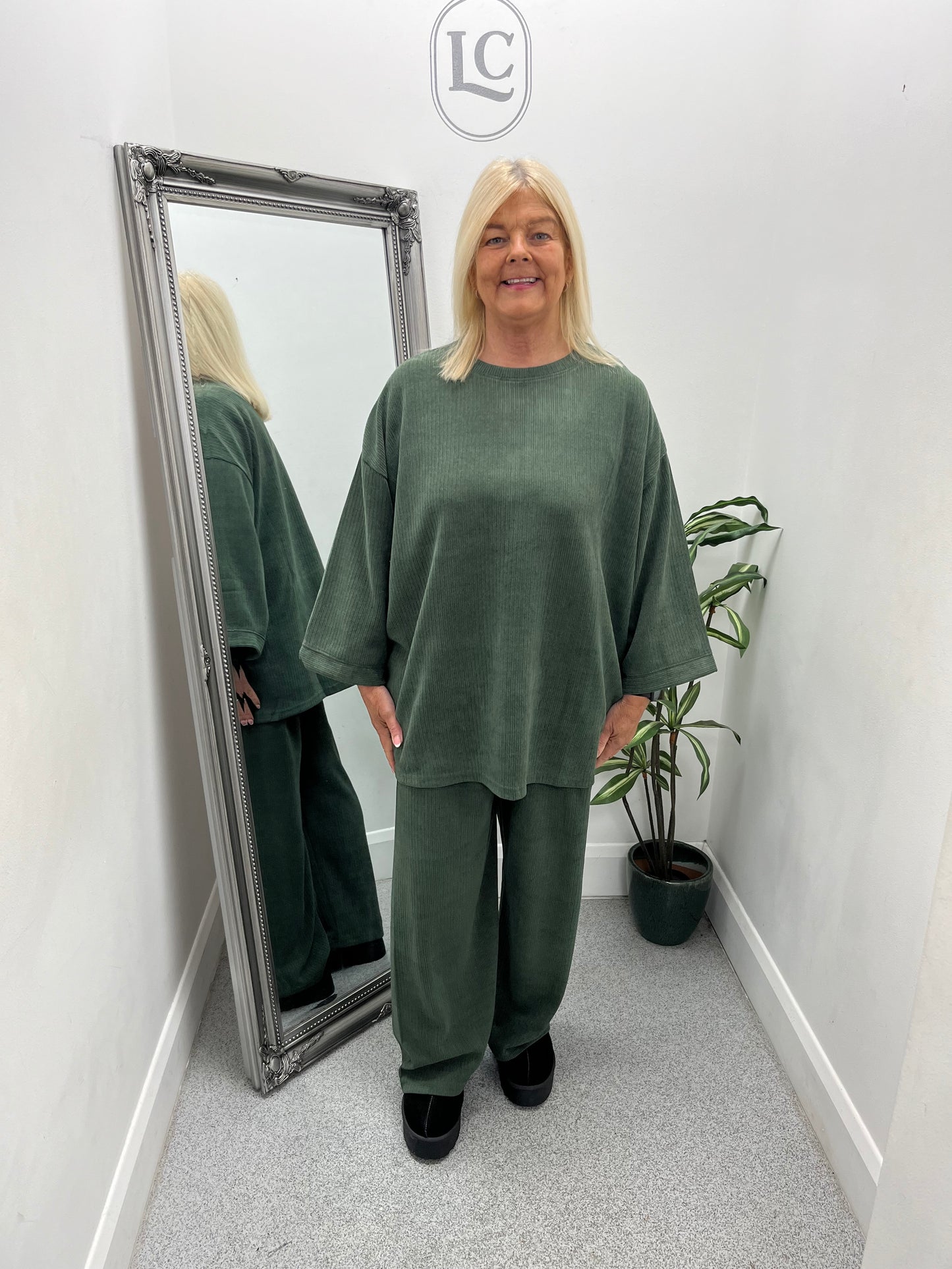 Oversize Rib Cord Trouser Set