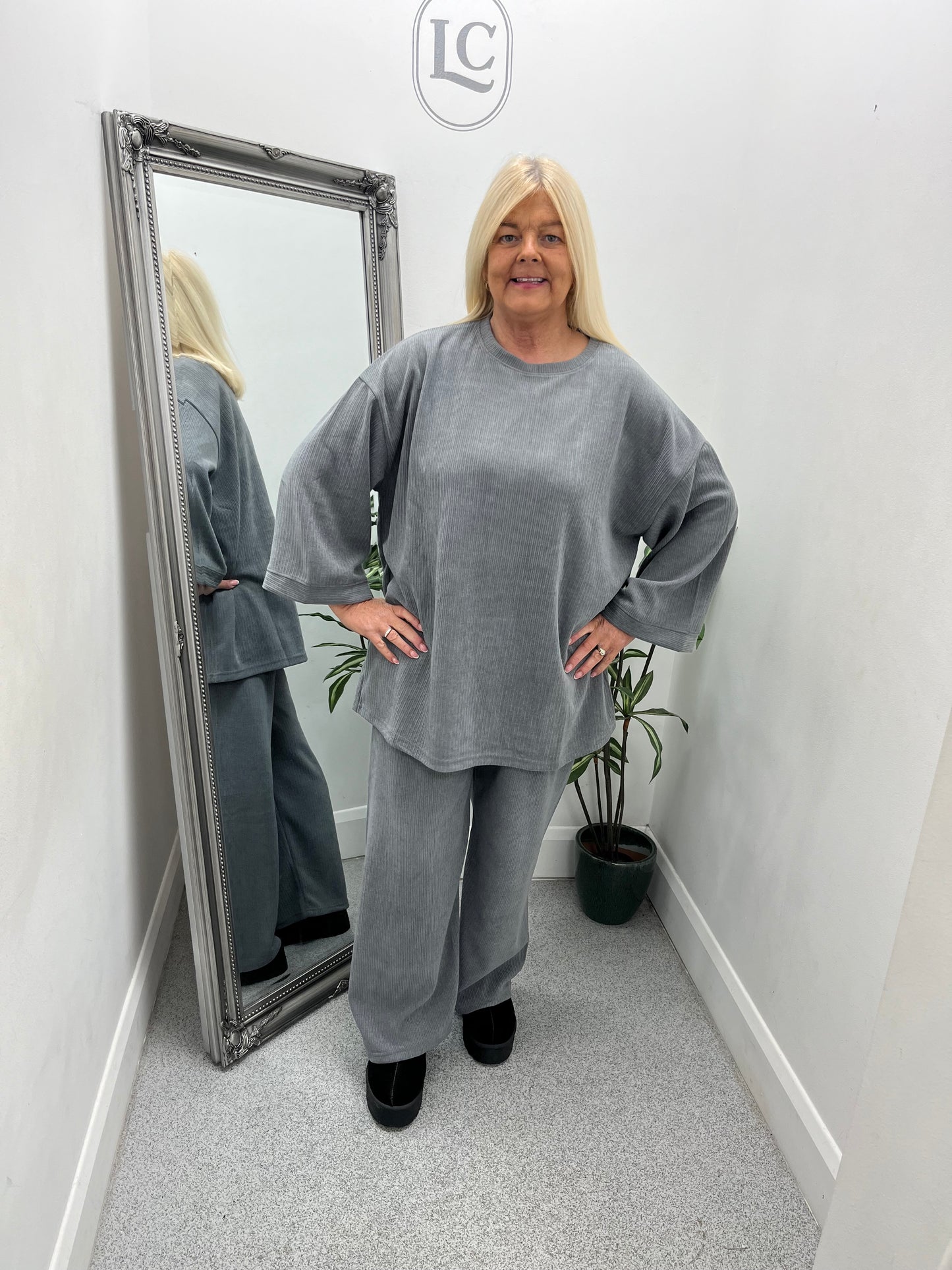 Oversize Rib Cord Trouser Set