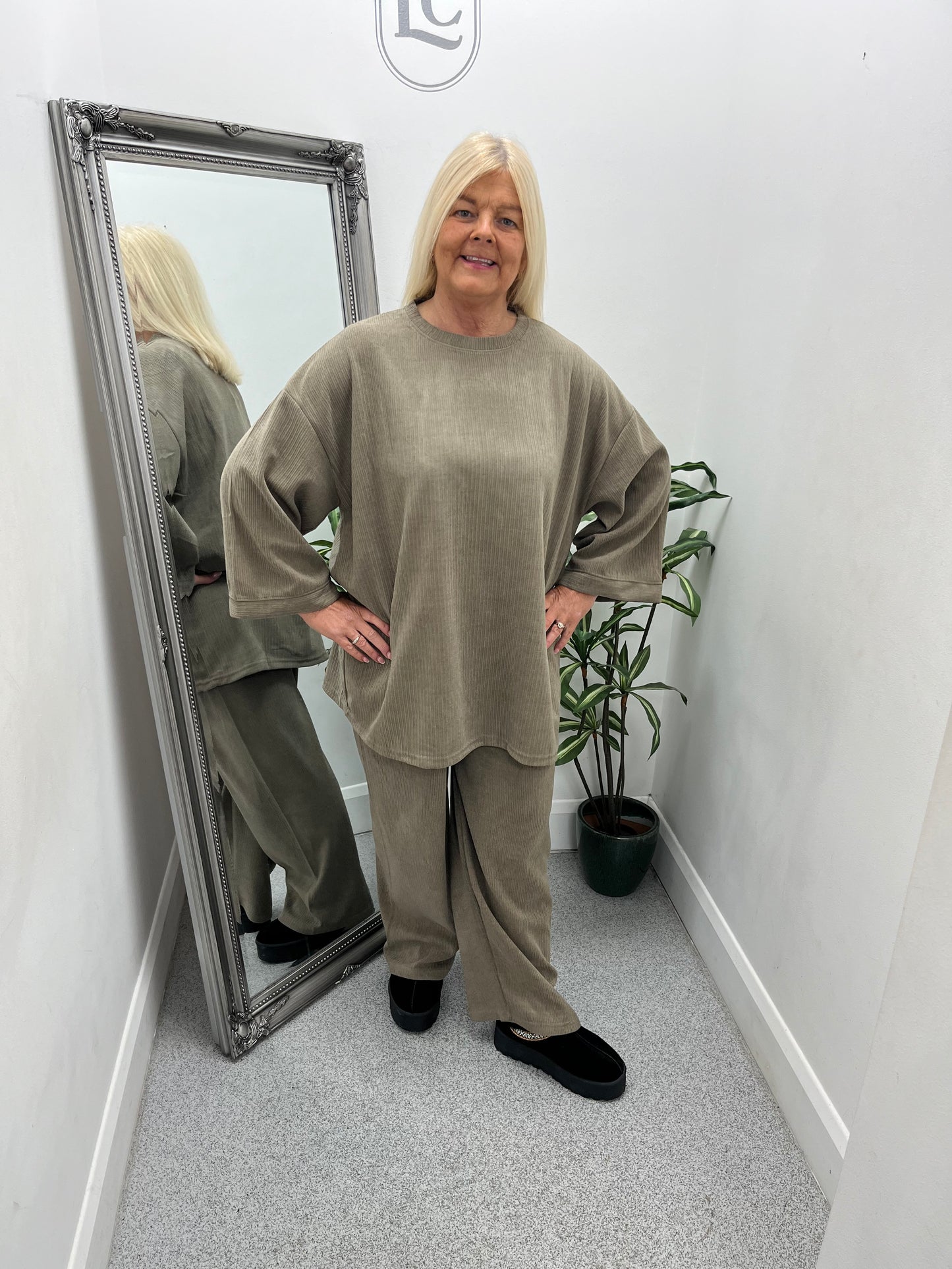 Oversize Rib Cord Trouser Set