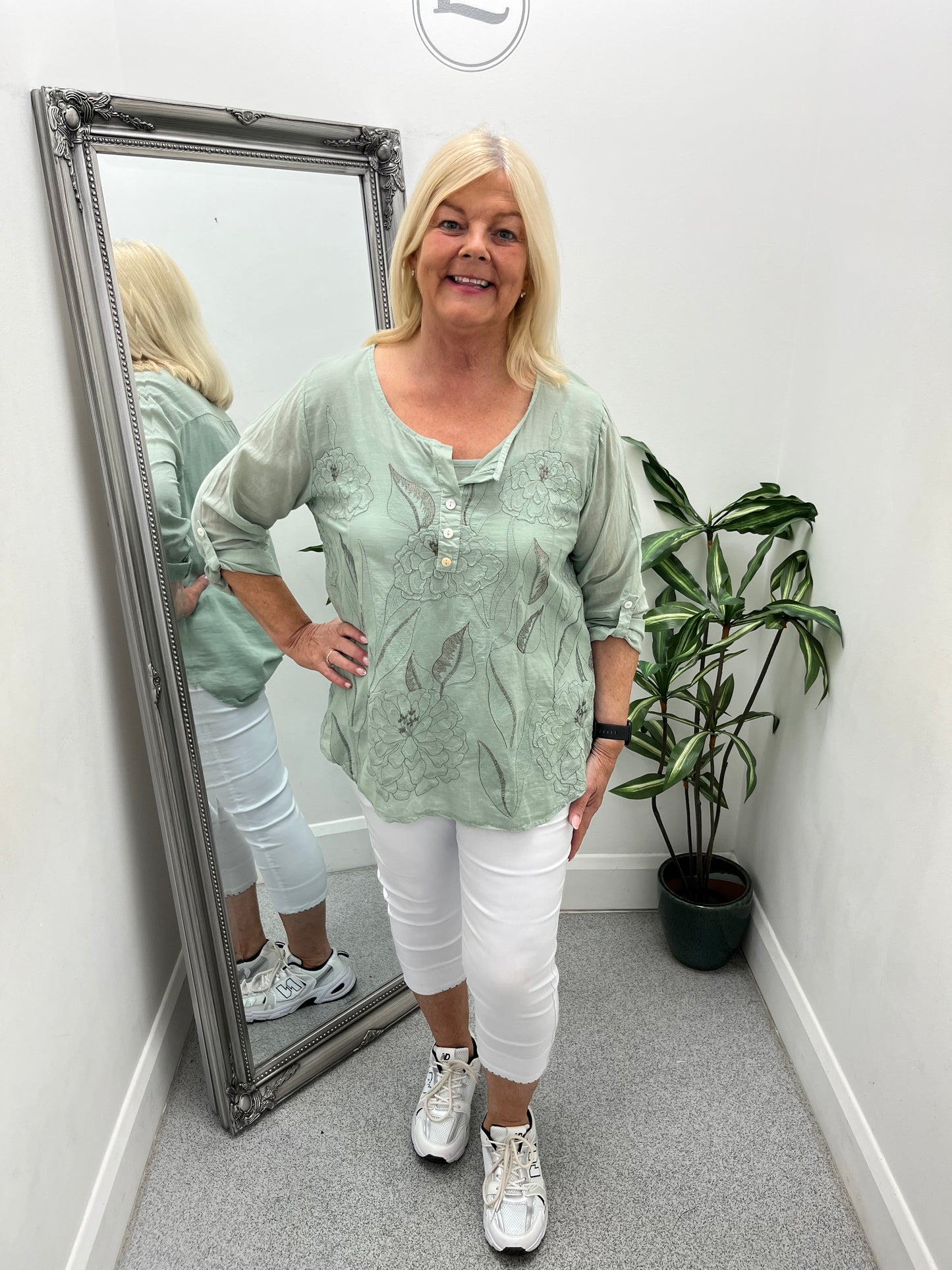 Embroidered Front Twin Set