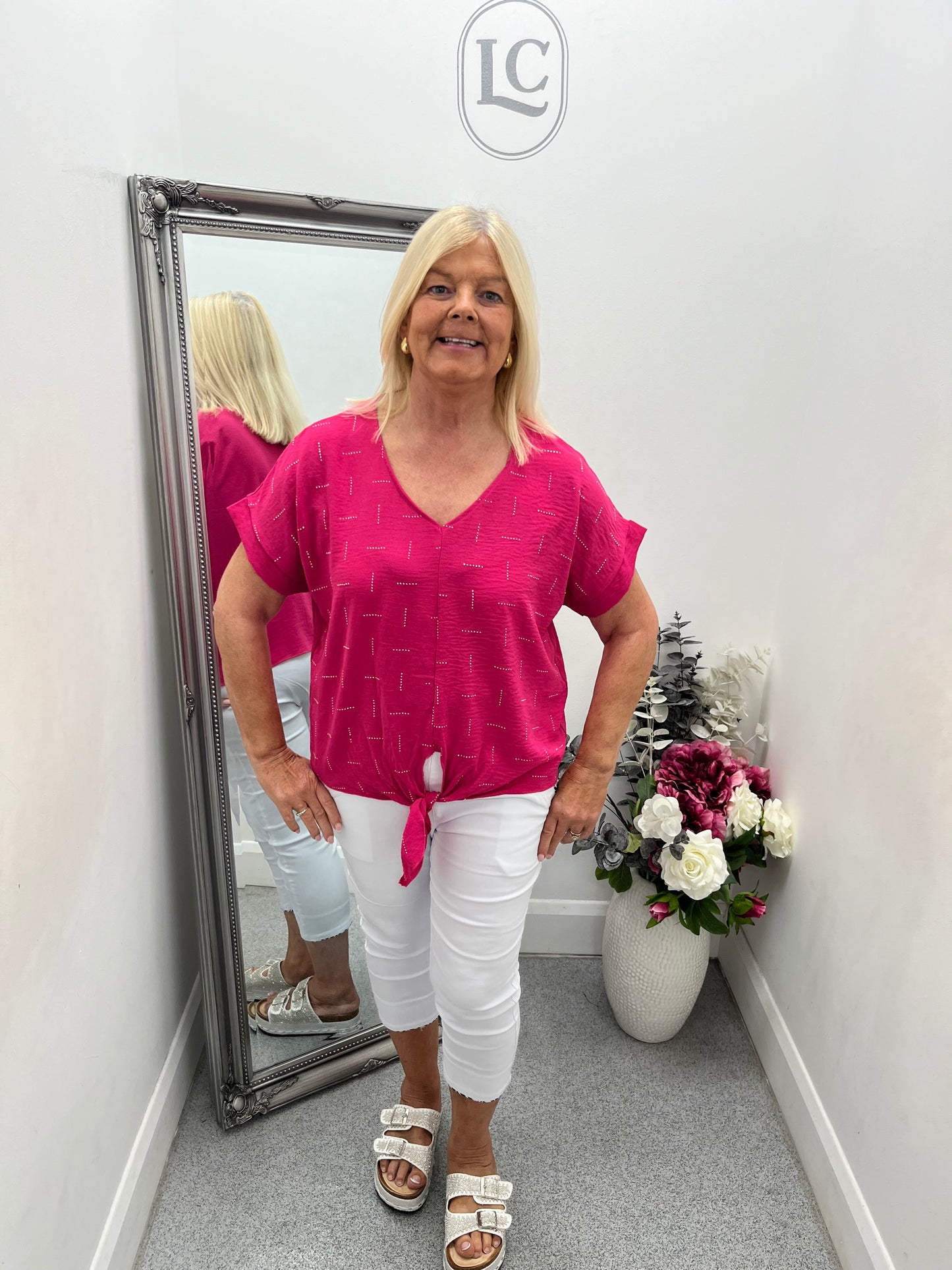 V Neck Tie Front Top in 8 colours