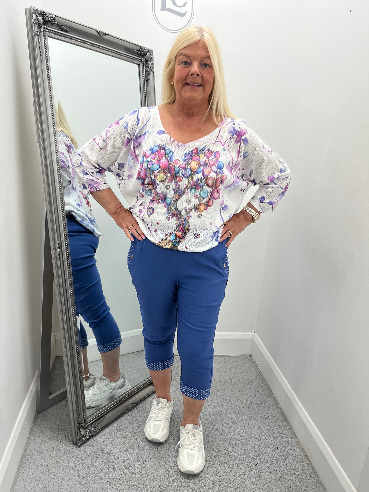 3/4 Trousers with printed Turn Up in 9 colours
