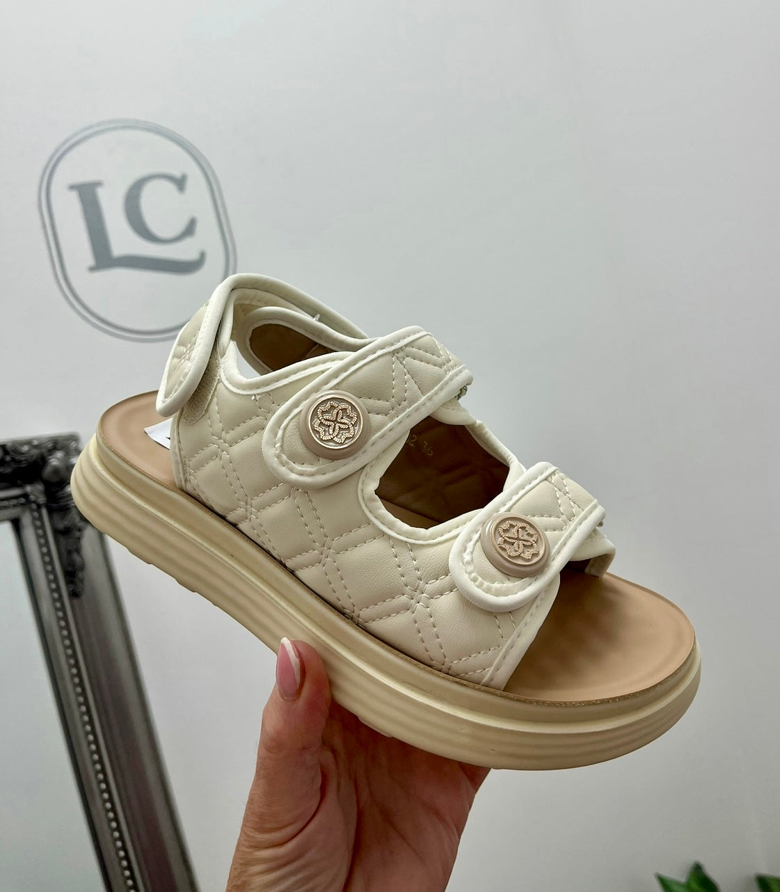 Beige 2 Strap Sandal