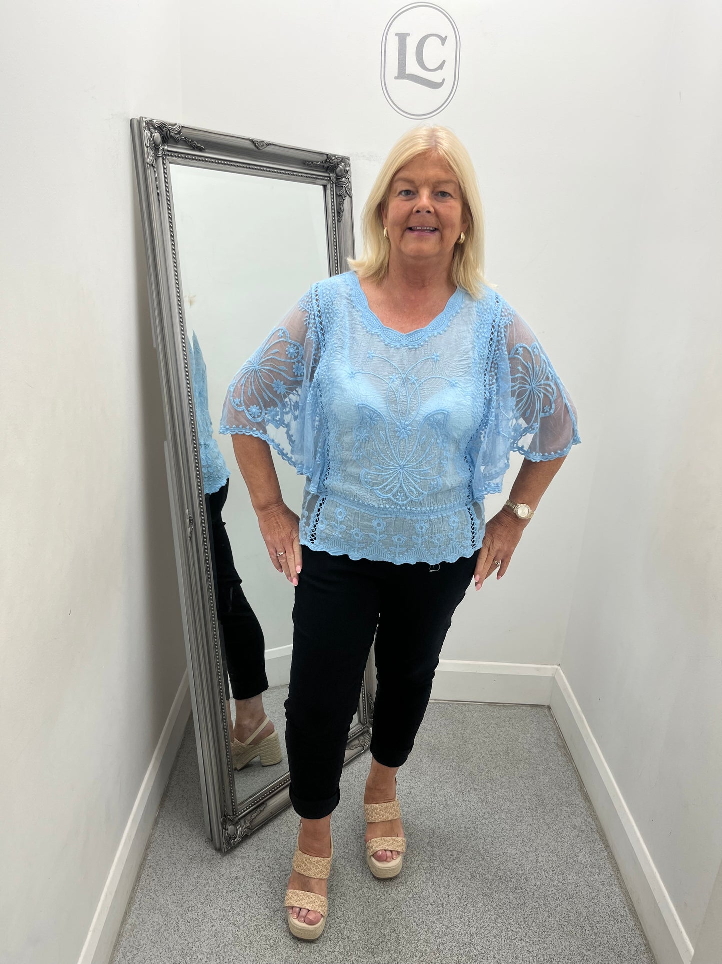 Gia Blue Lace Top