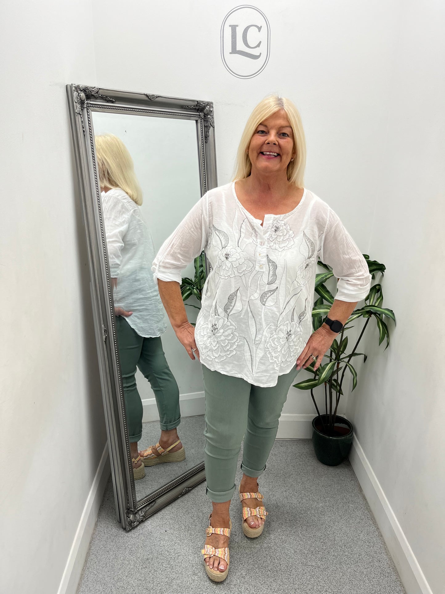 Embroidered Front Twin Set
