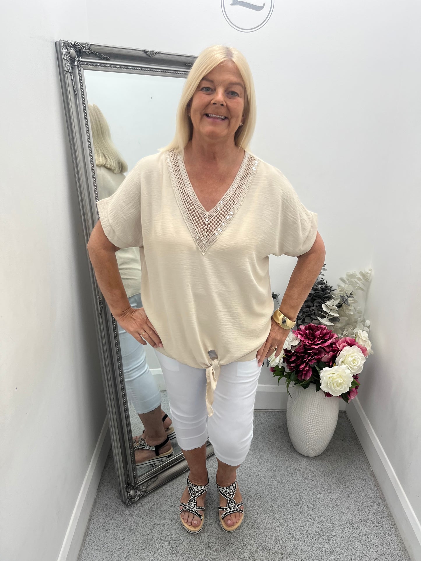 Sequins V Neck Top in 9 colours