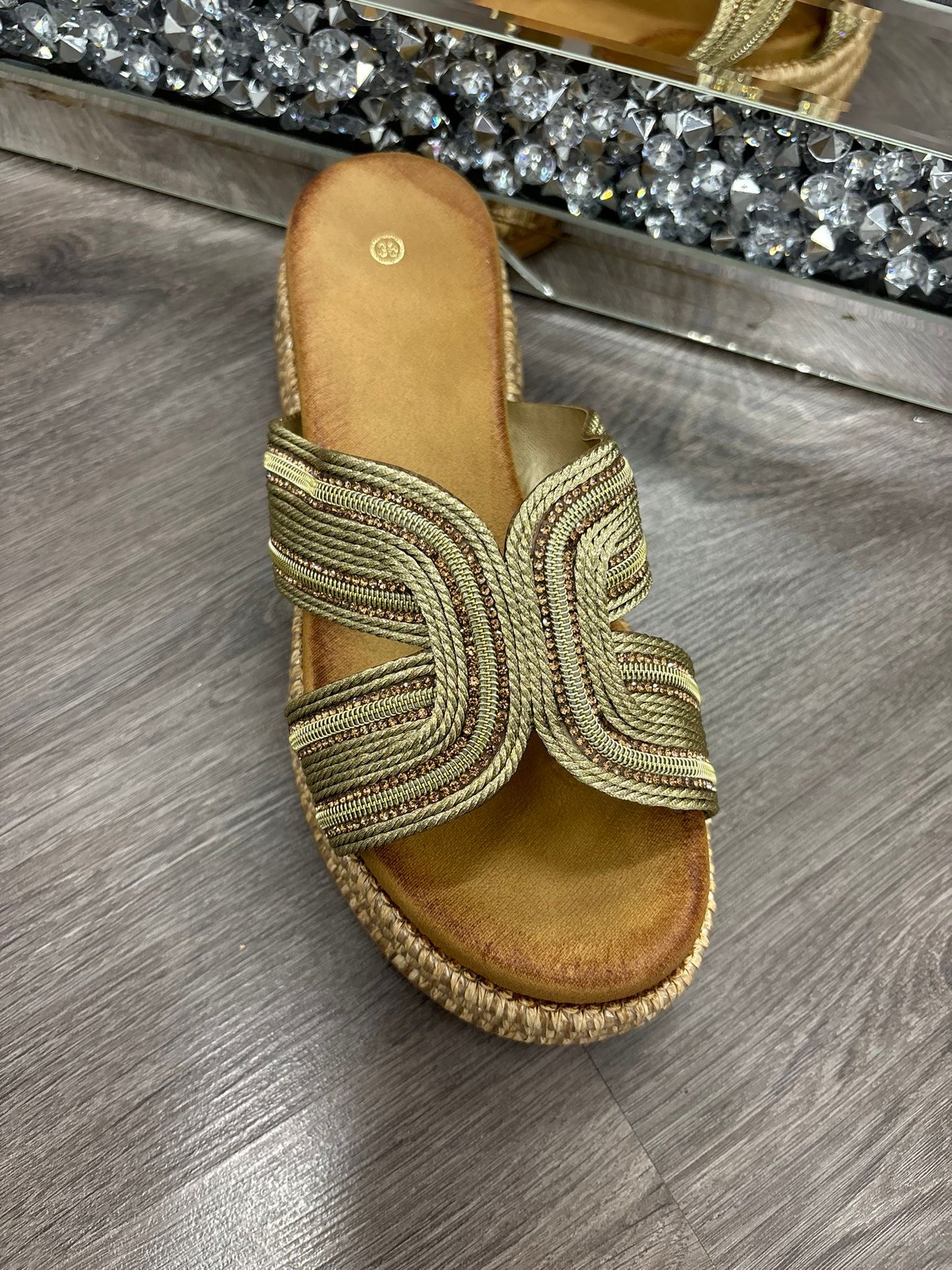 Gold embellished Wedge