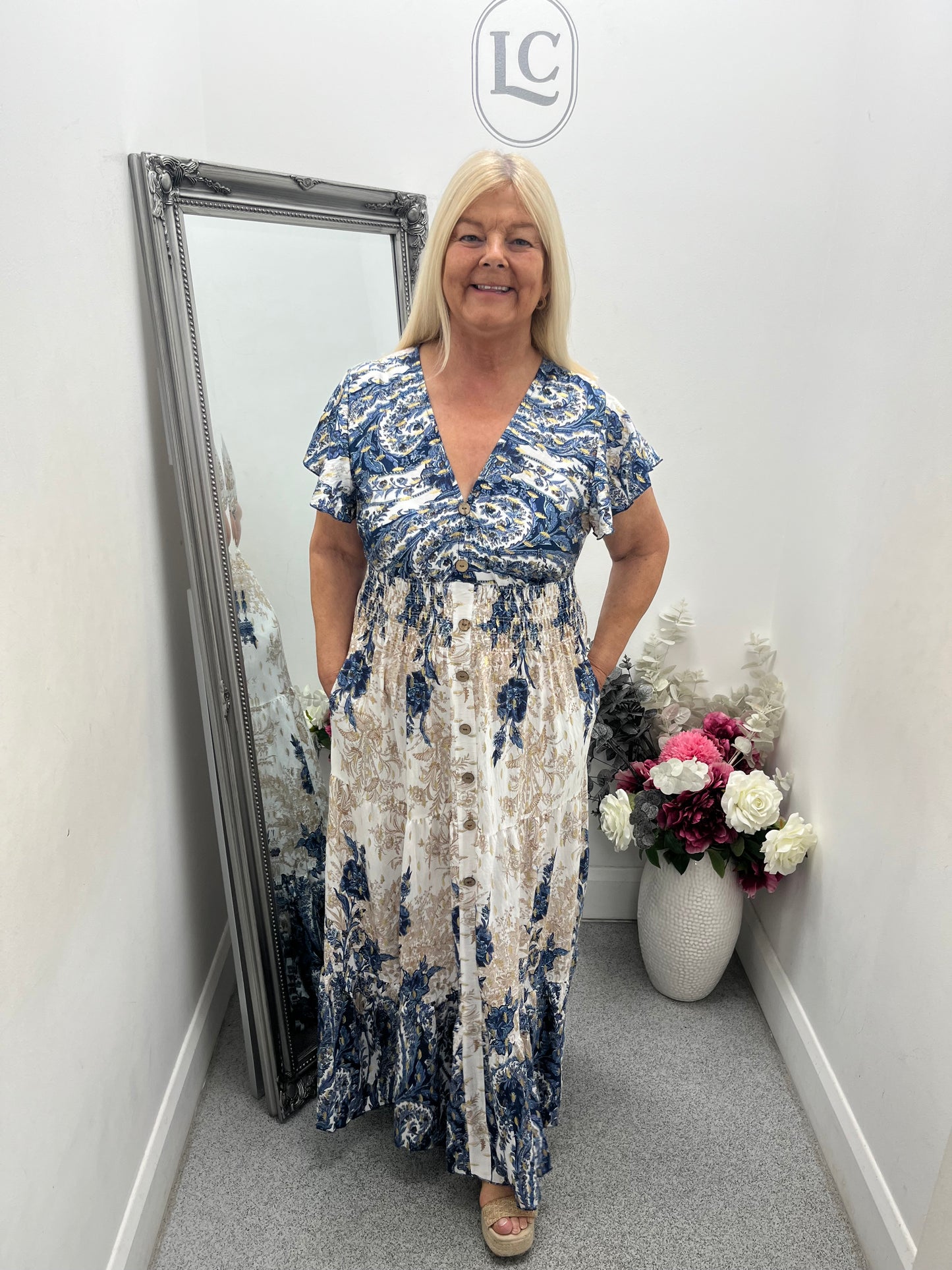 Border Print Maxi Dress in 3 colours