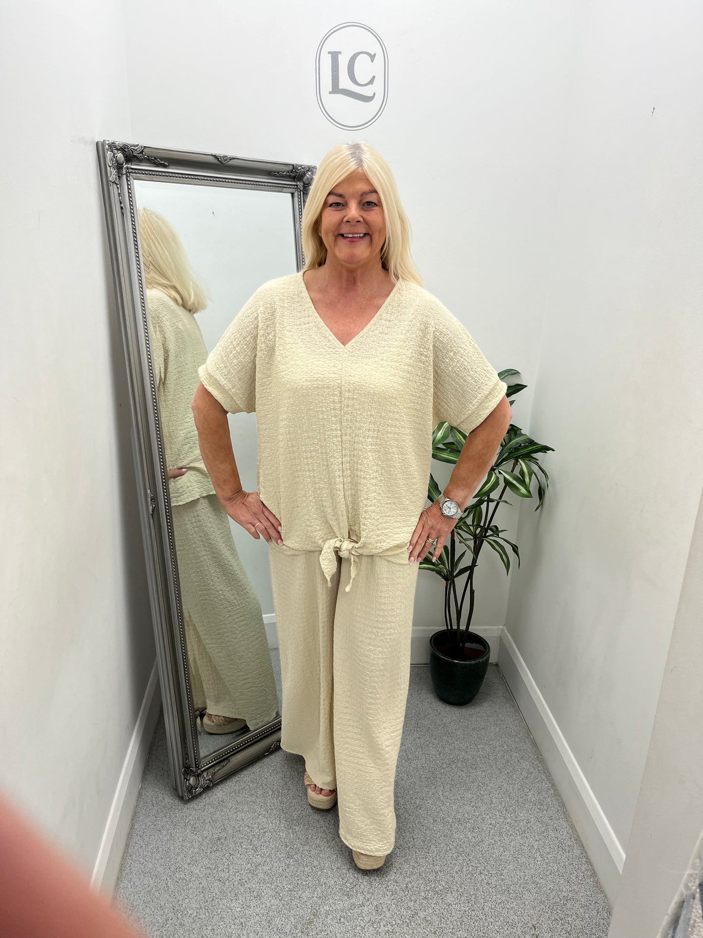 Alva Knot Front Top and Trousers Co Ord