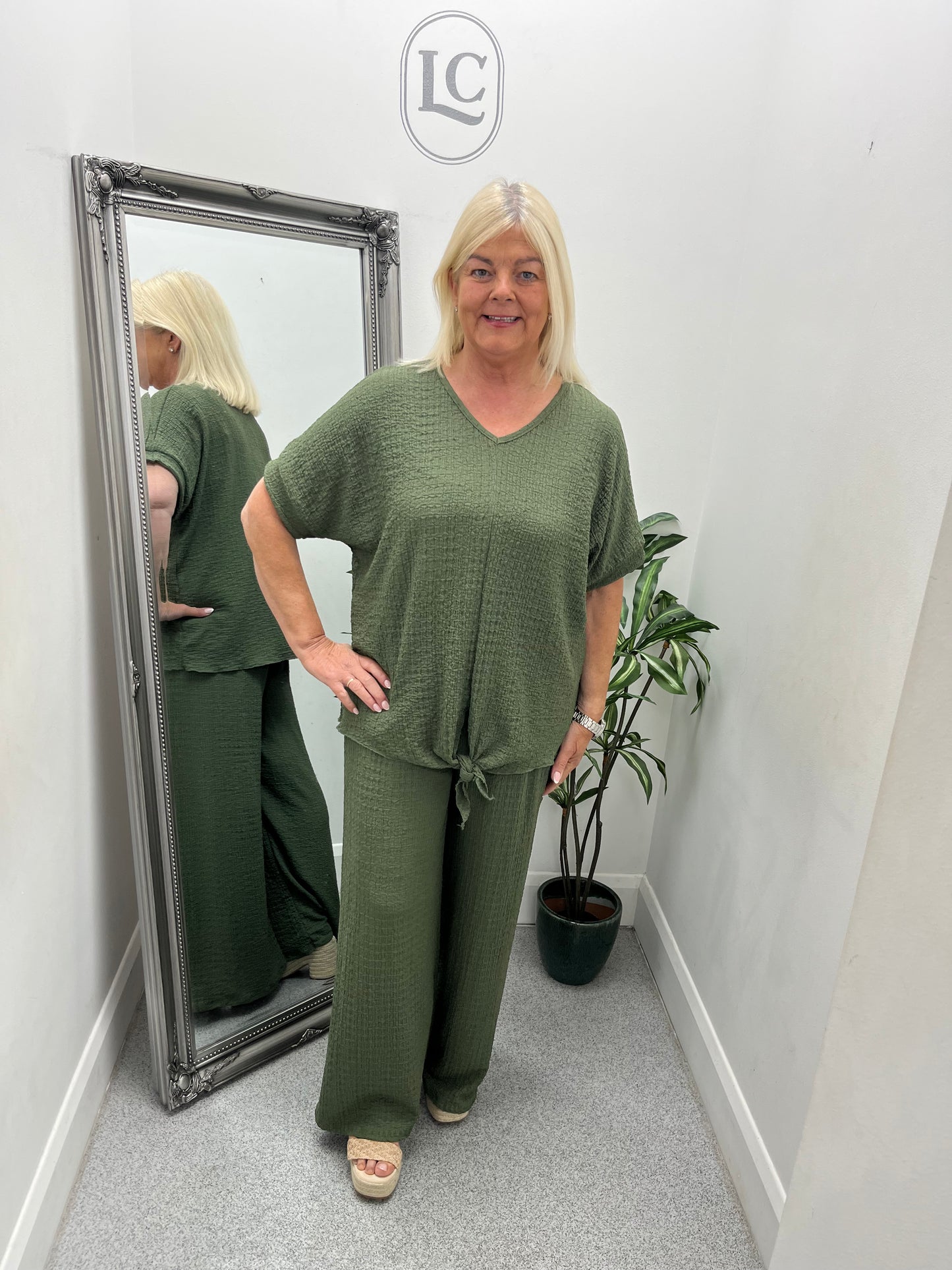 Alva Knot Front Top and Trousers Co Ord