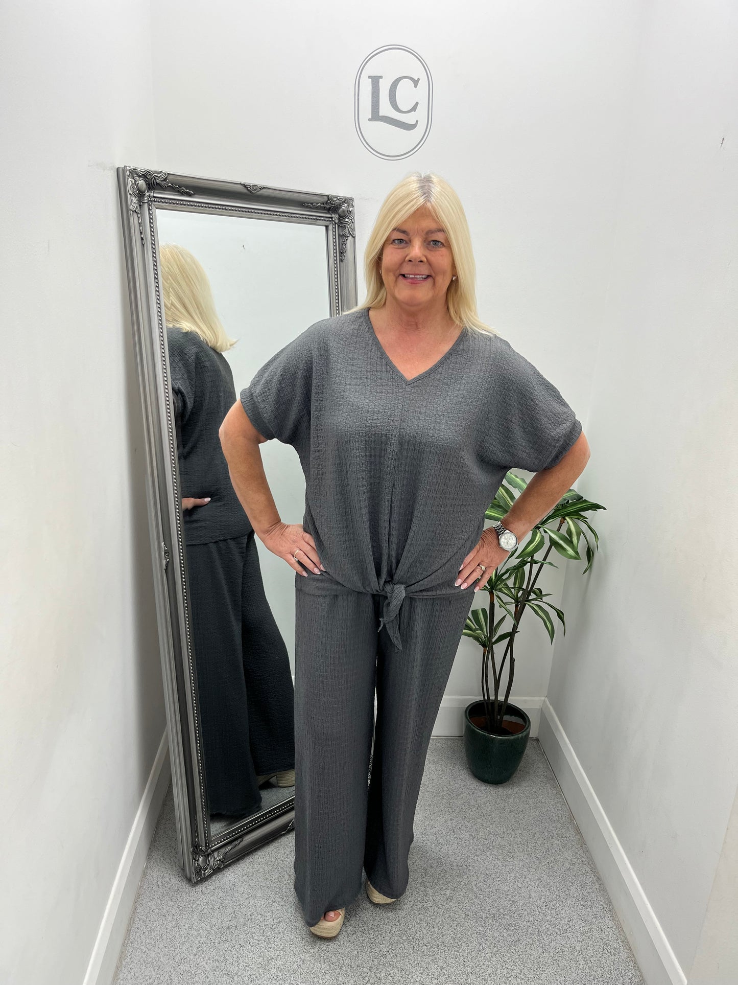Alva Knot Front Top and Trousers Co Ord