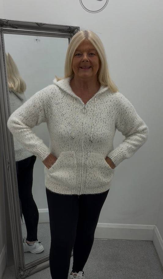 Hooded Zip Front Cardigan