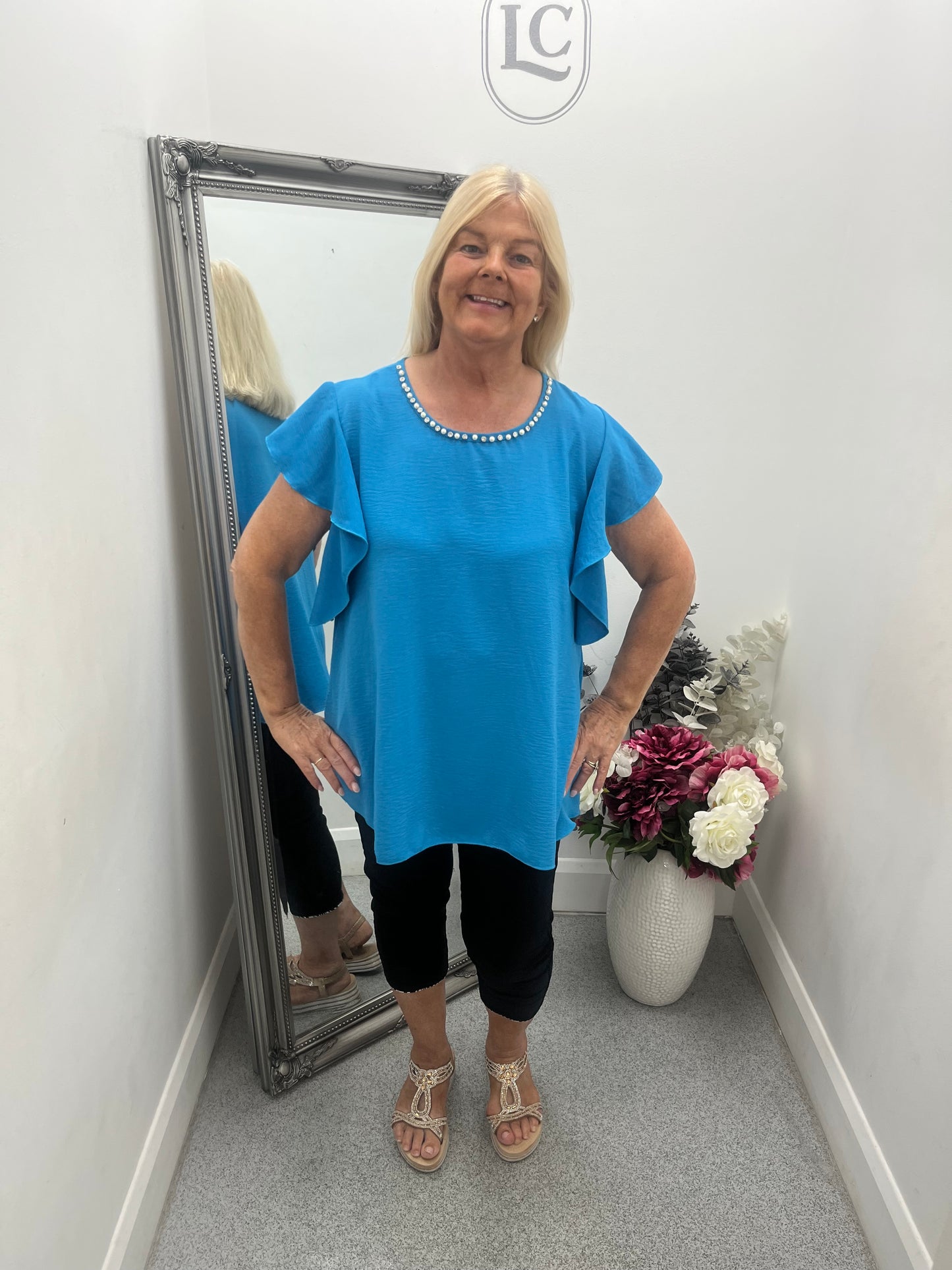 Embellished Neckline Top