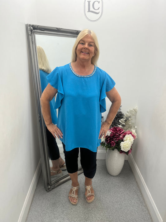Embellished Neckline Top