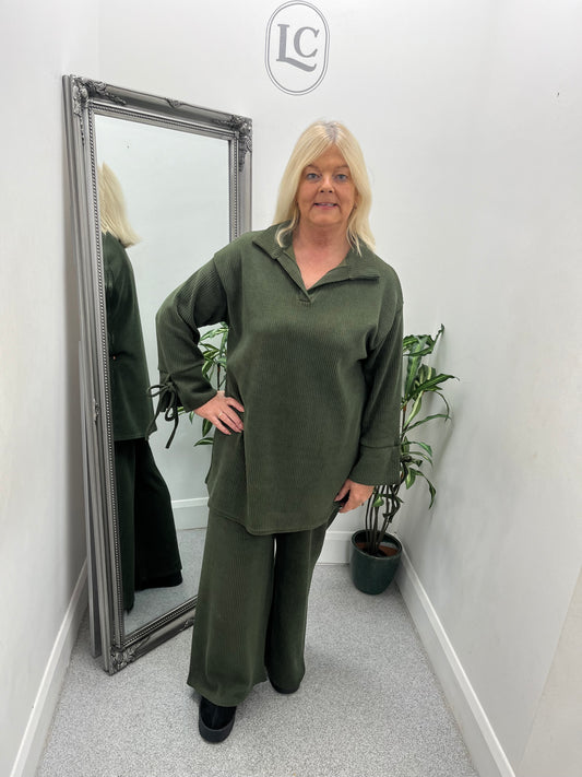 Oversize Rib Collar Co Ord