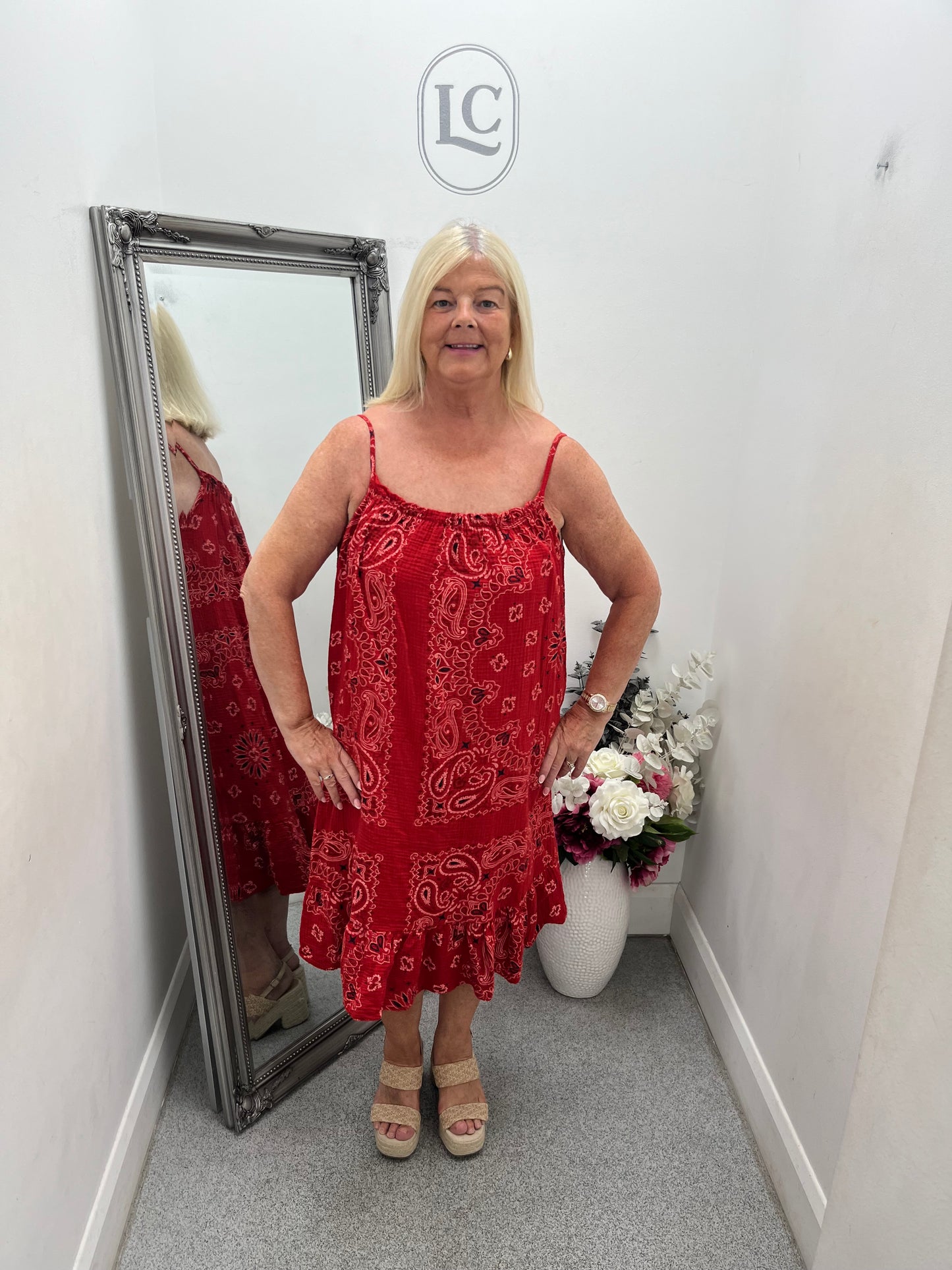 String Printed Dress