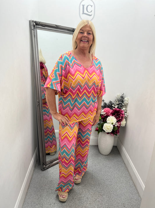 Zig Zag Top and Trouser Co Ord in 6 colours