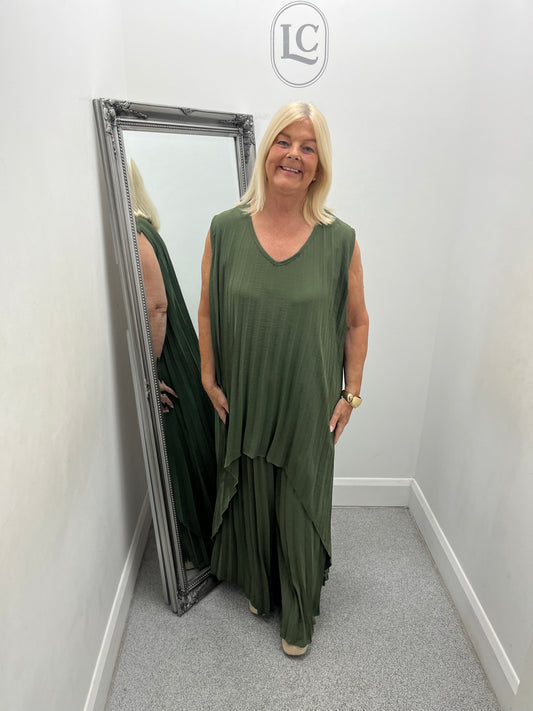 Grace Plus Size Pleated Trouser Set in 6 colours